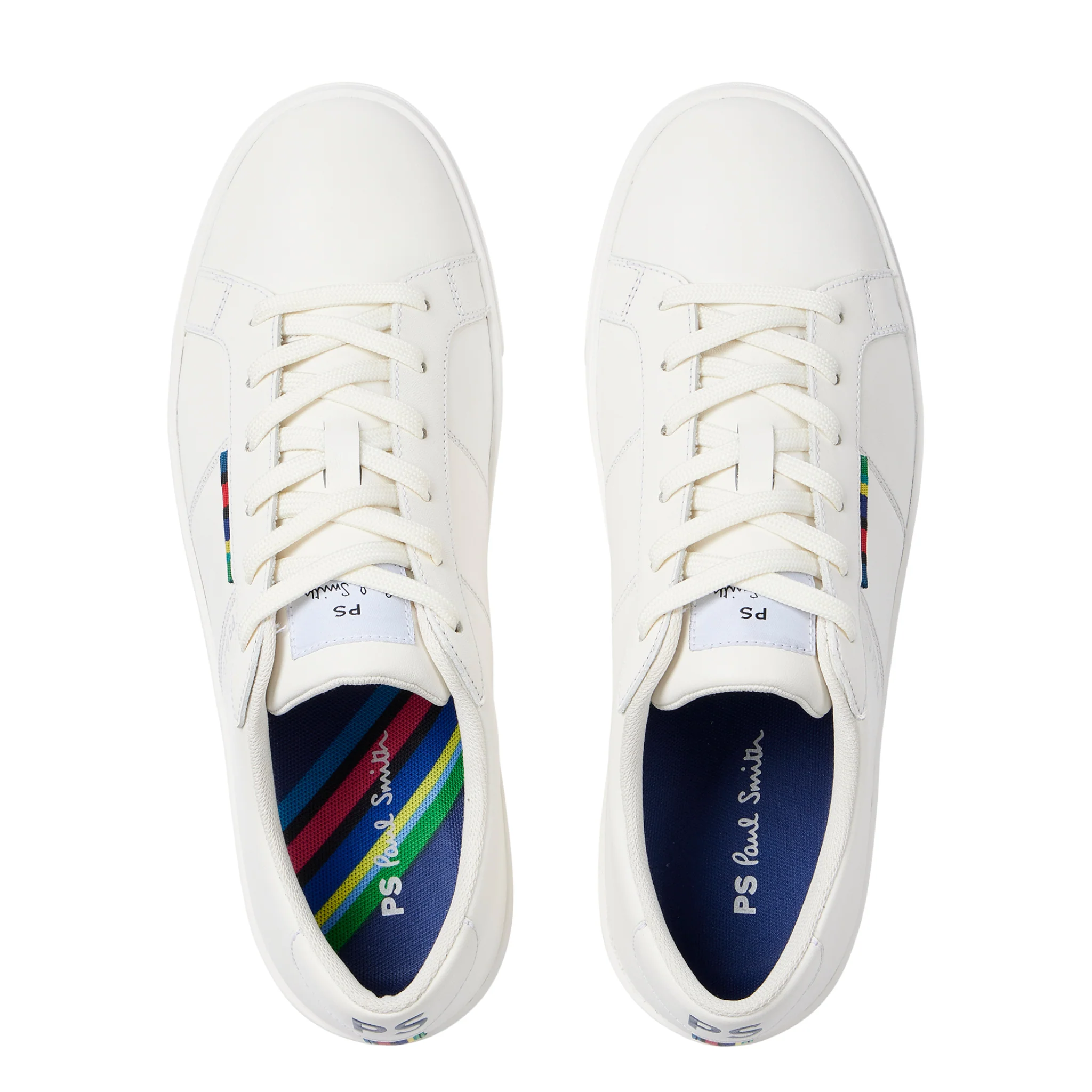 Mens Paul Smith White Beech Leather Trainers - Image 2