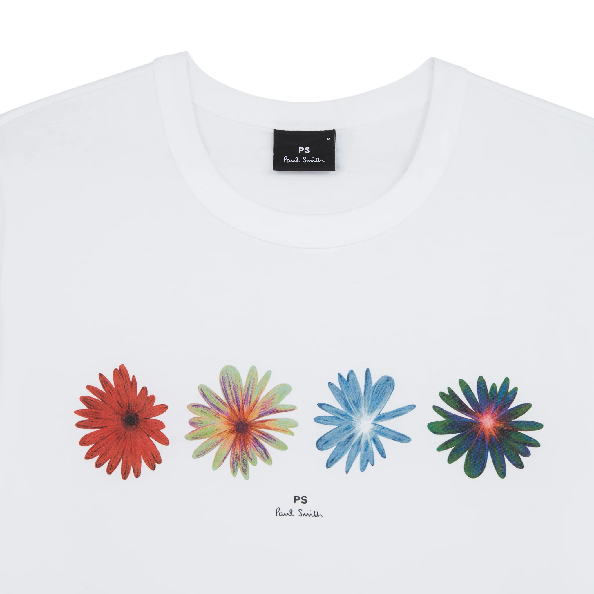 Mens Paul Smith White Flowers Casual Fit S/s T Shirt - Image 2