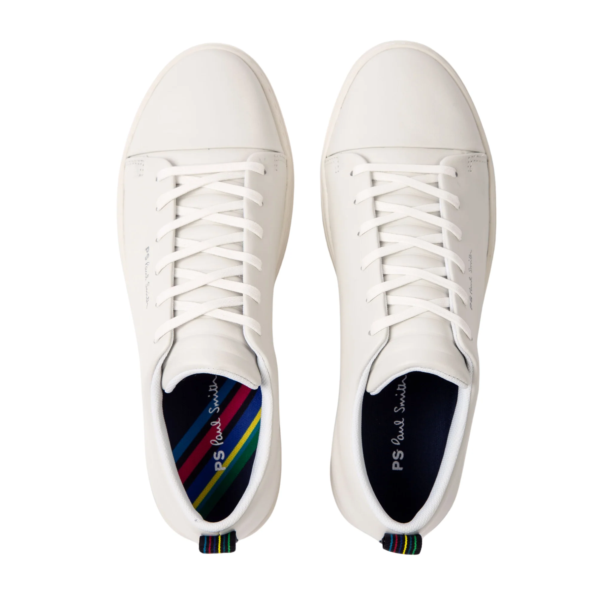 Mens Paul Smith White Lee Heel Tape Trainers - Image 3