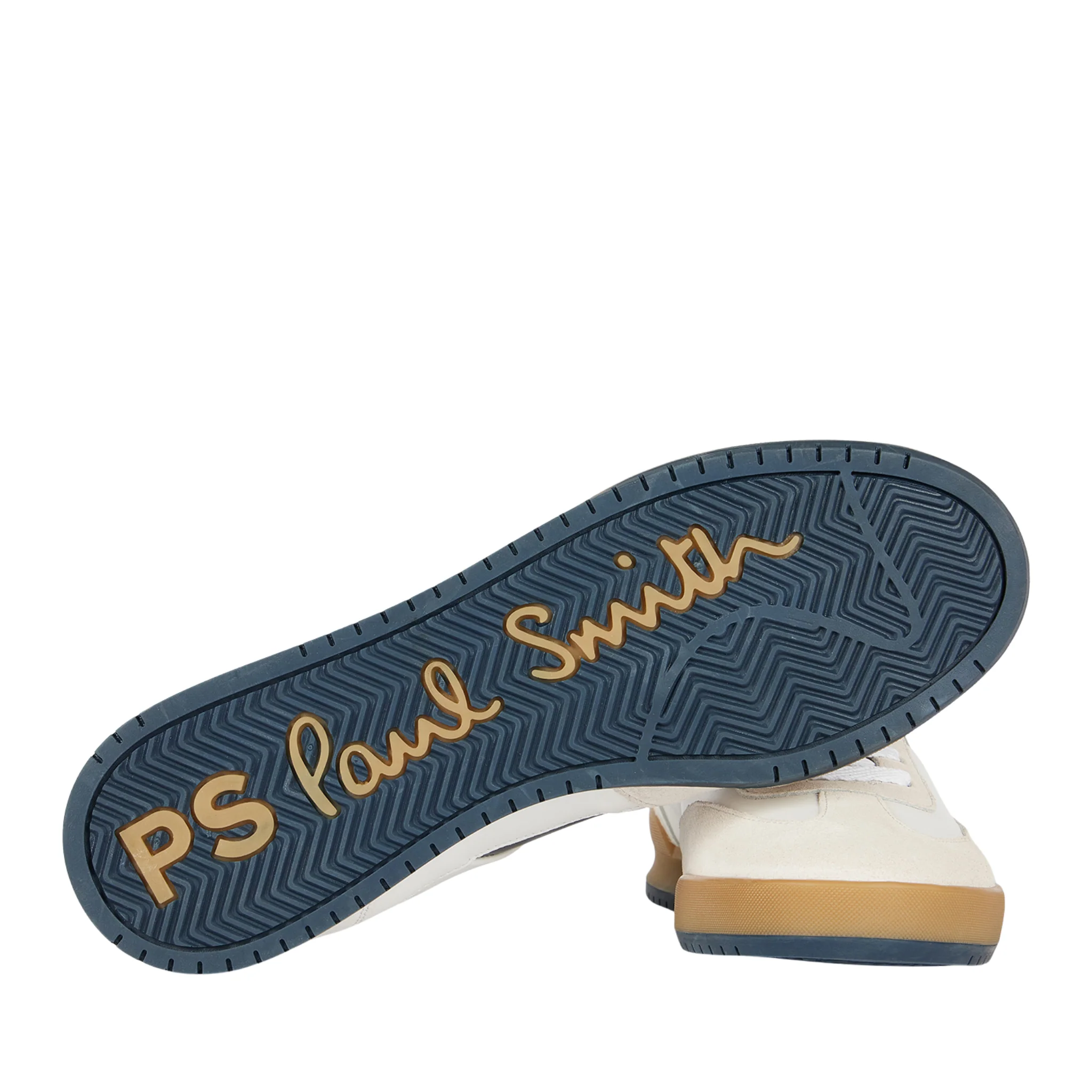 Mens Paul Smith White/Navy Panel Dover Trainers - Image 2