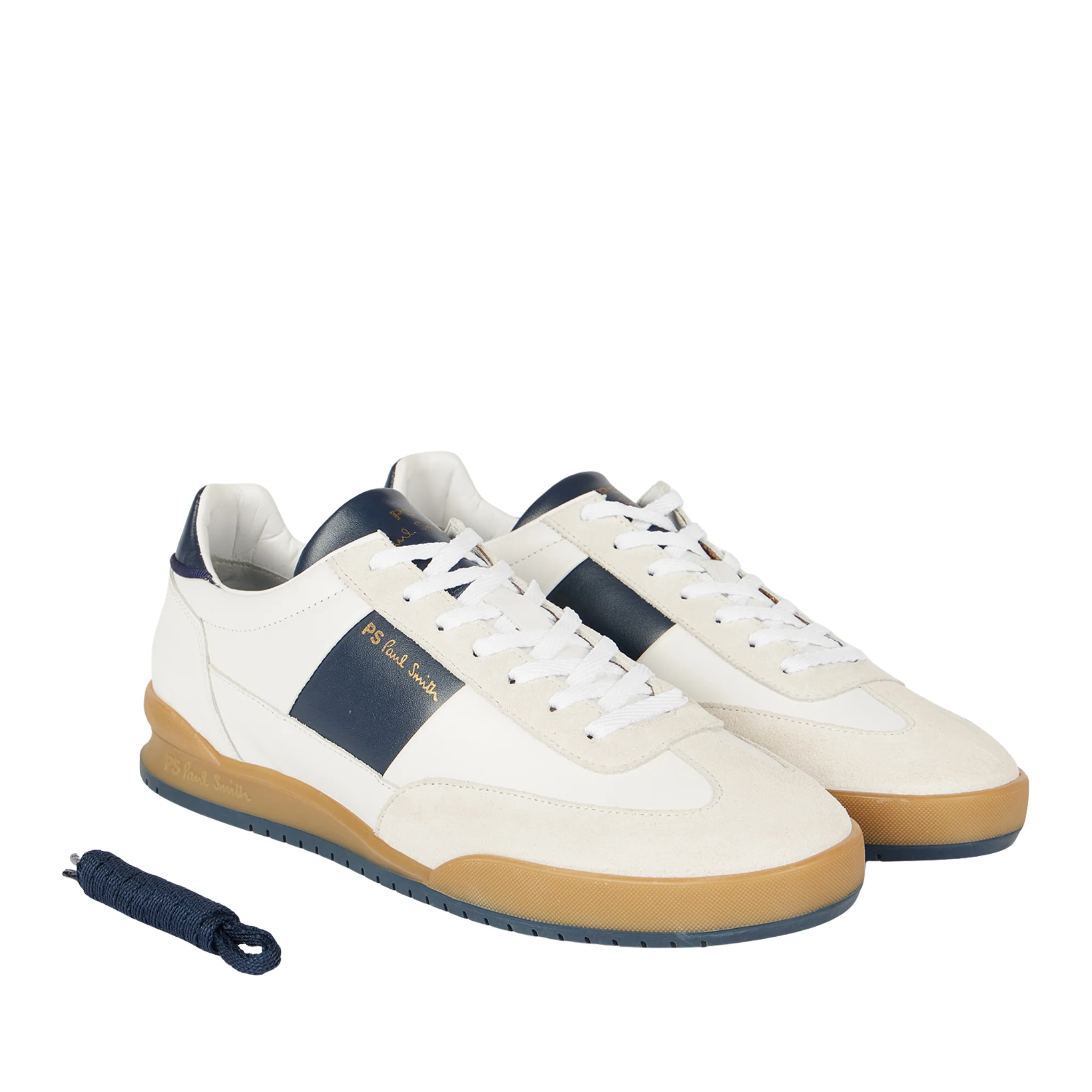 Mens Paul Smith White/Navy Panel Dover Trainers - Image 4