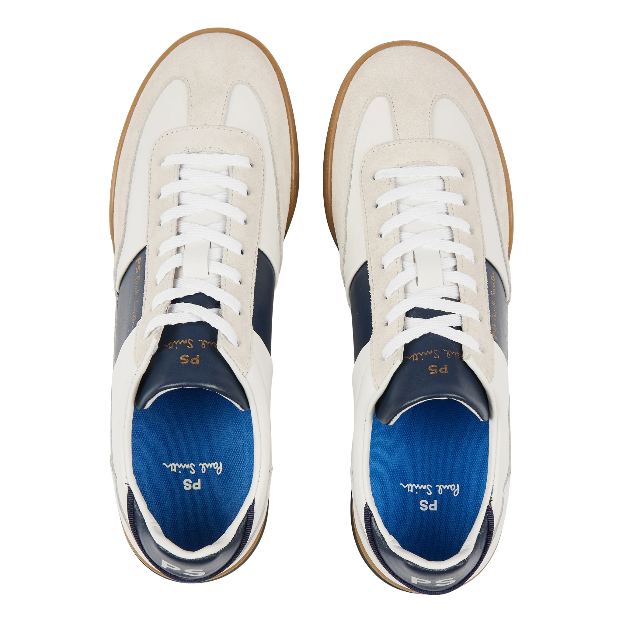 Mens Paul Smith White/Navy Panel Dover Trainers - Image 5