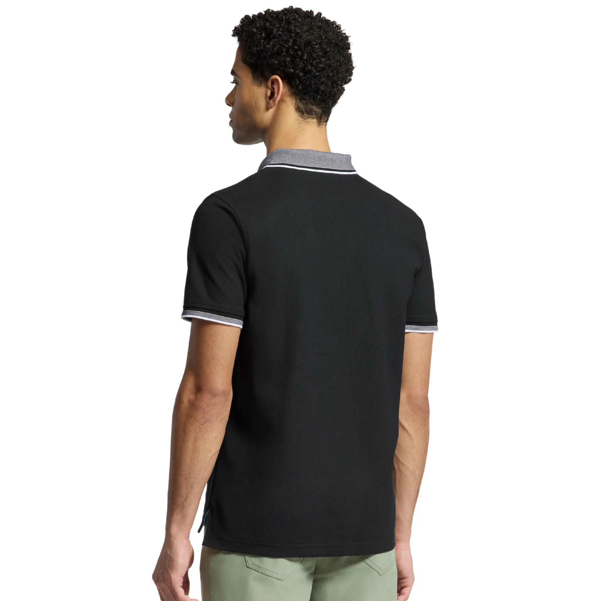 Mens Psycho Bunny Black Evandale Oxford Collar Pique S/s Polo - Image 4