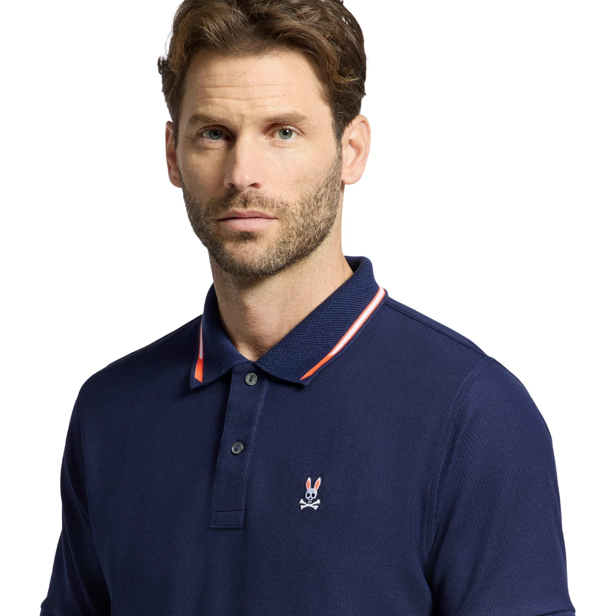 Mens Psycho Bunny Evening Blue Stirling Pique S/s Polo - Image 2