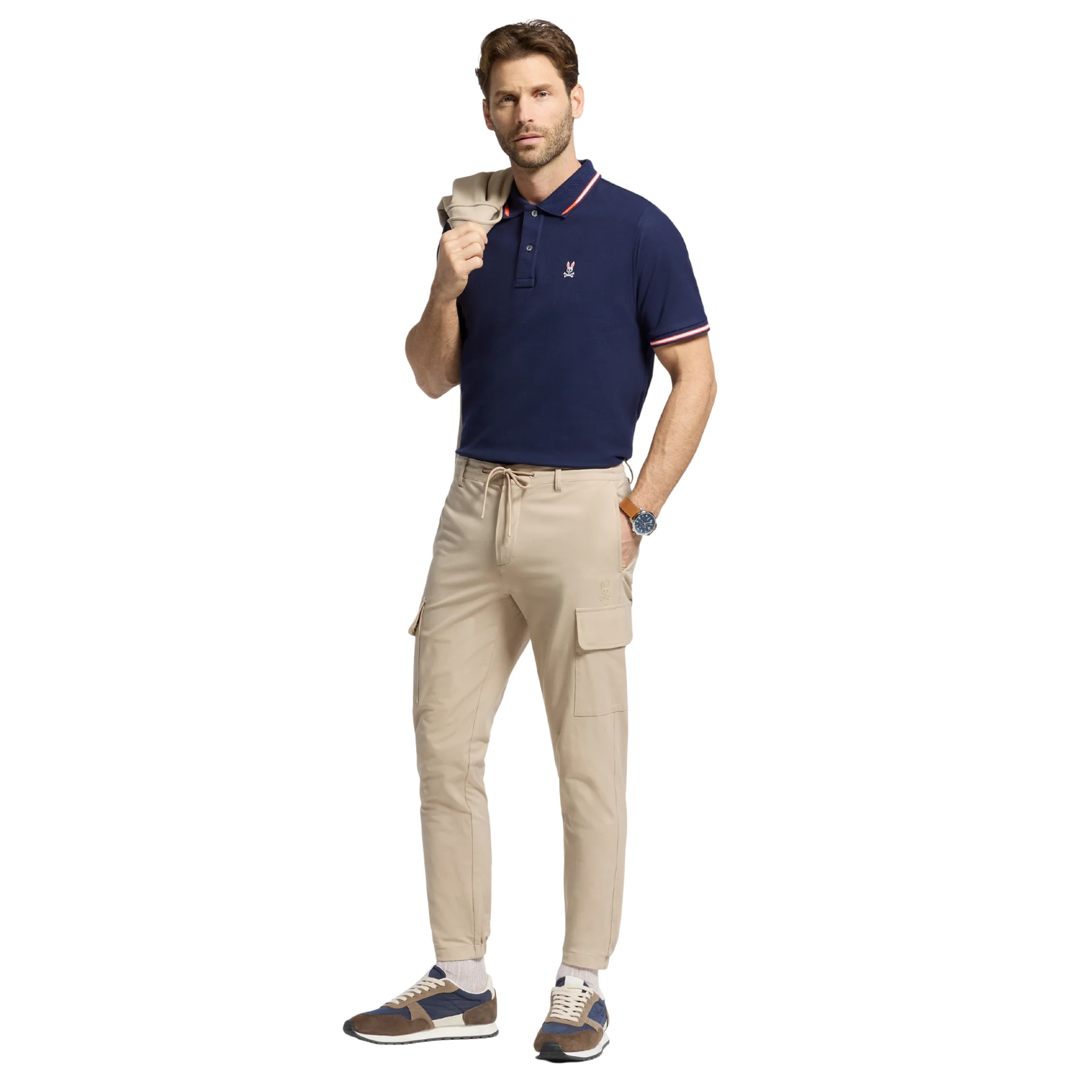 Mens Psycho Bunny Evening Blue Stirling Pique S/s Polo - Image 5