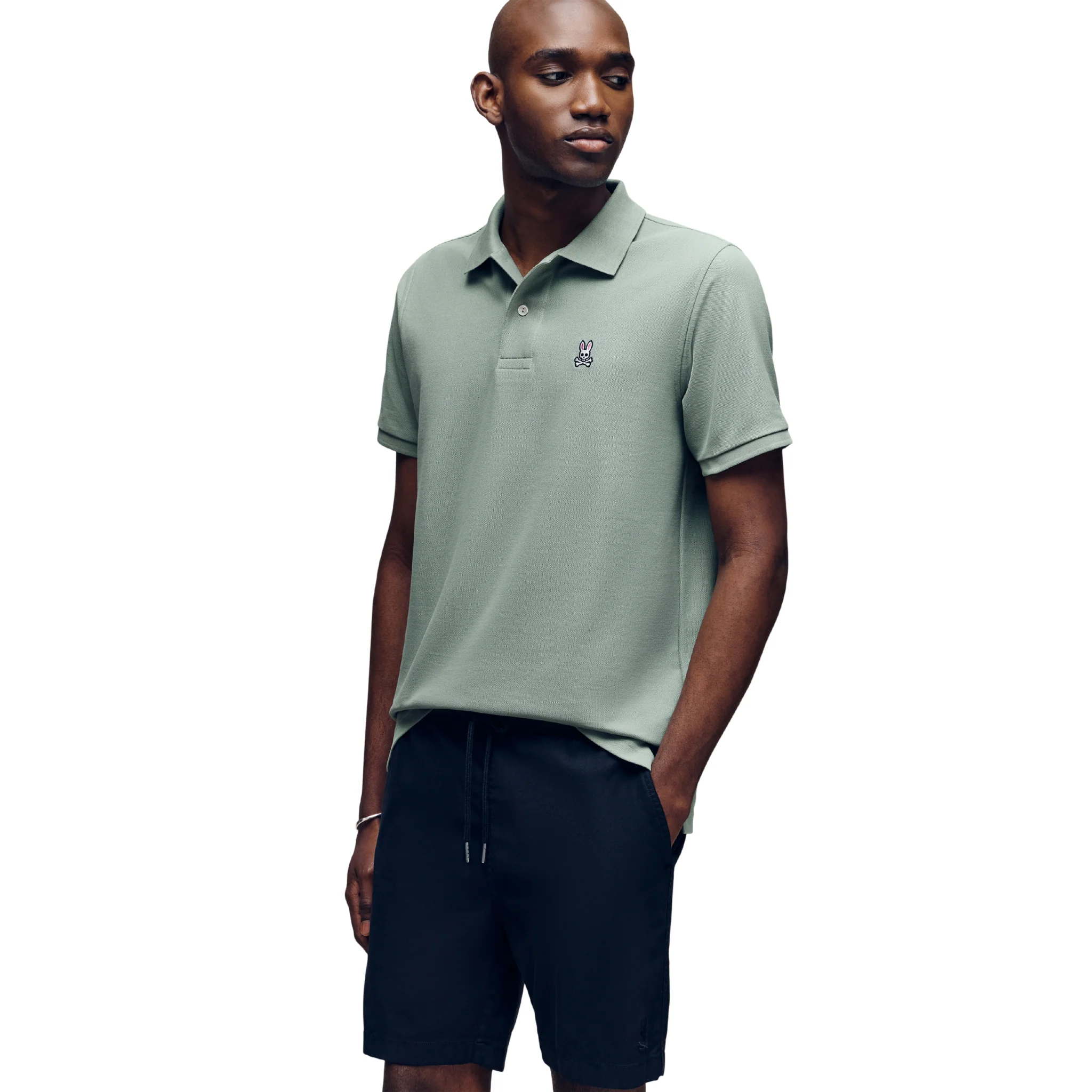 Mens Psycho Bunny Iceberg Green Classic Pique S/s Polo - Image 2