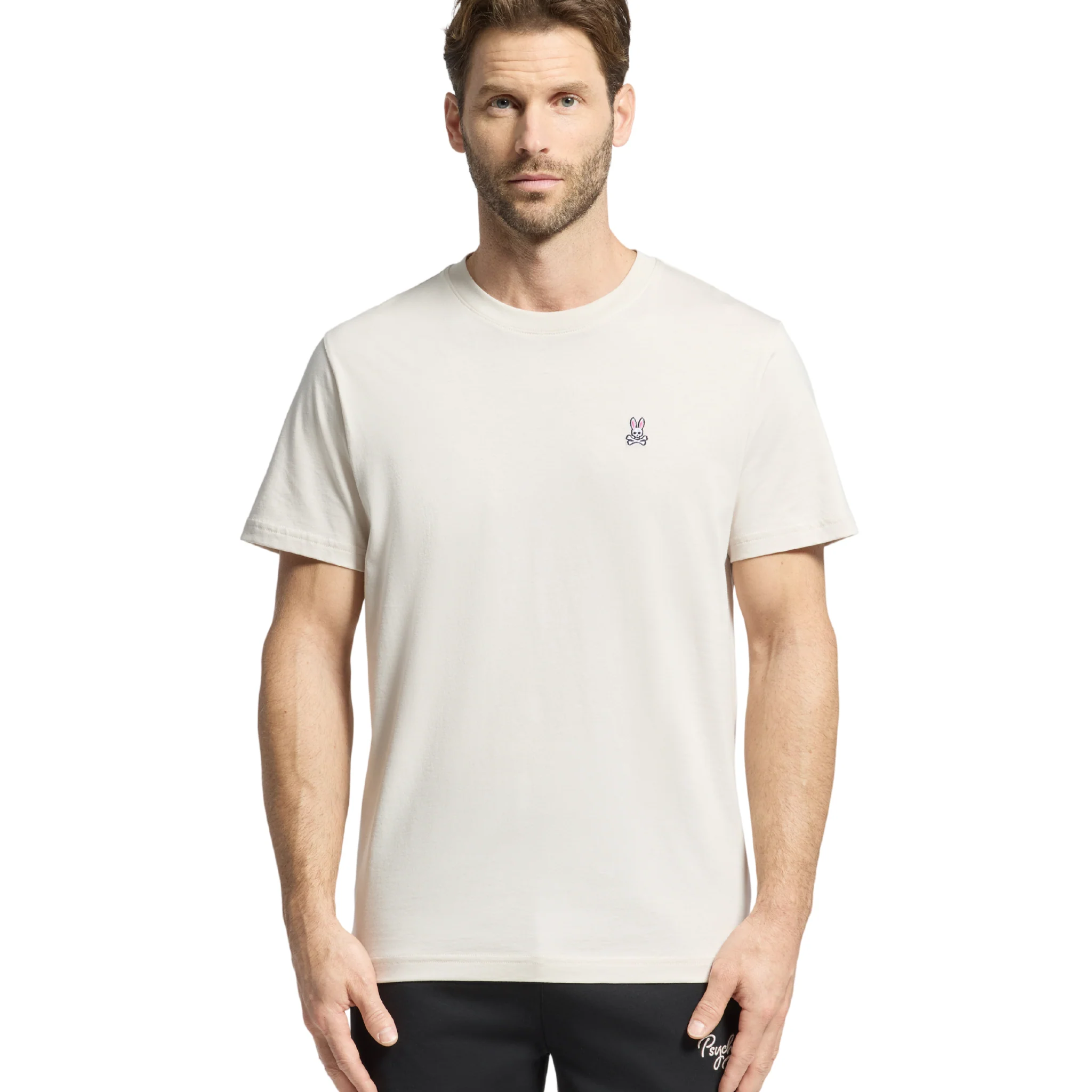 Mens Psycho Bunny Natural Linen Classic S/s T Shirt - Image 2