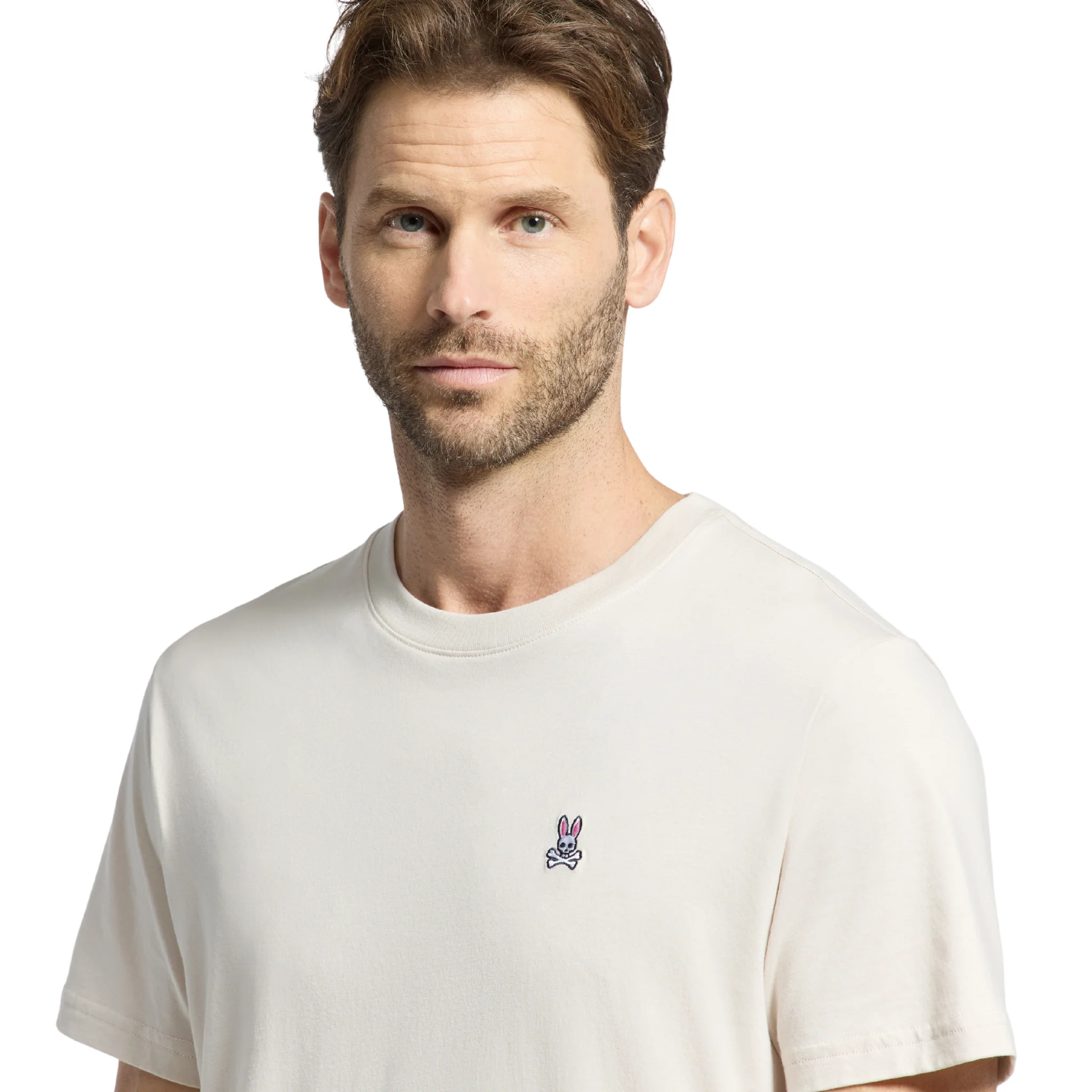 Mens Psycho Bunny Natural Linen Classic S/s T Shirt - Image 3