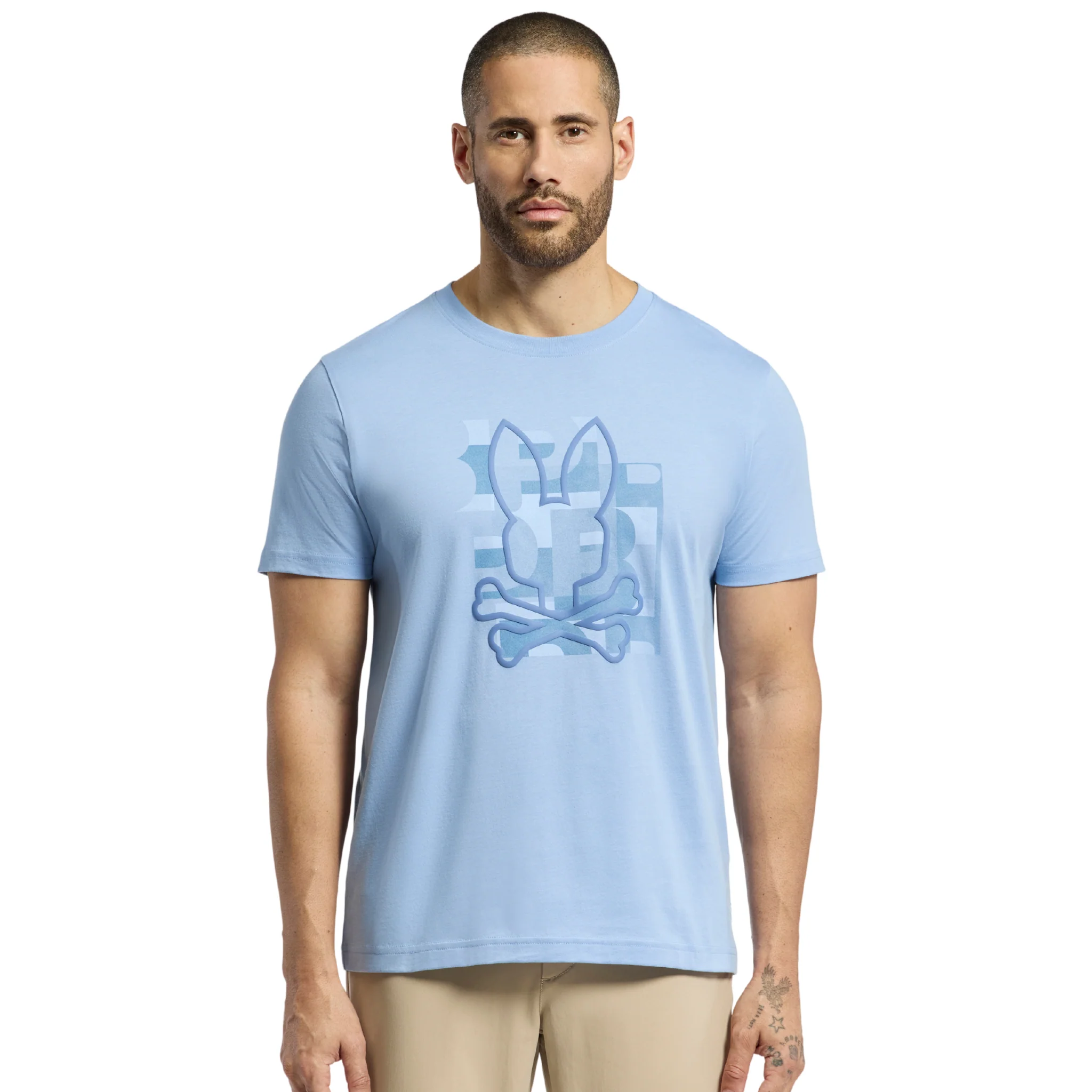 Mens Psycho Bunny Serenity Blue Zealand Graphic S/s T Shirt - Image 2