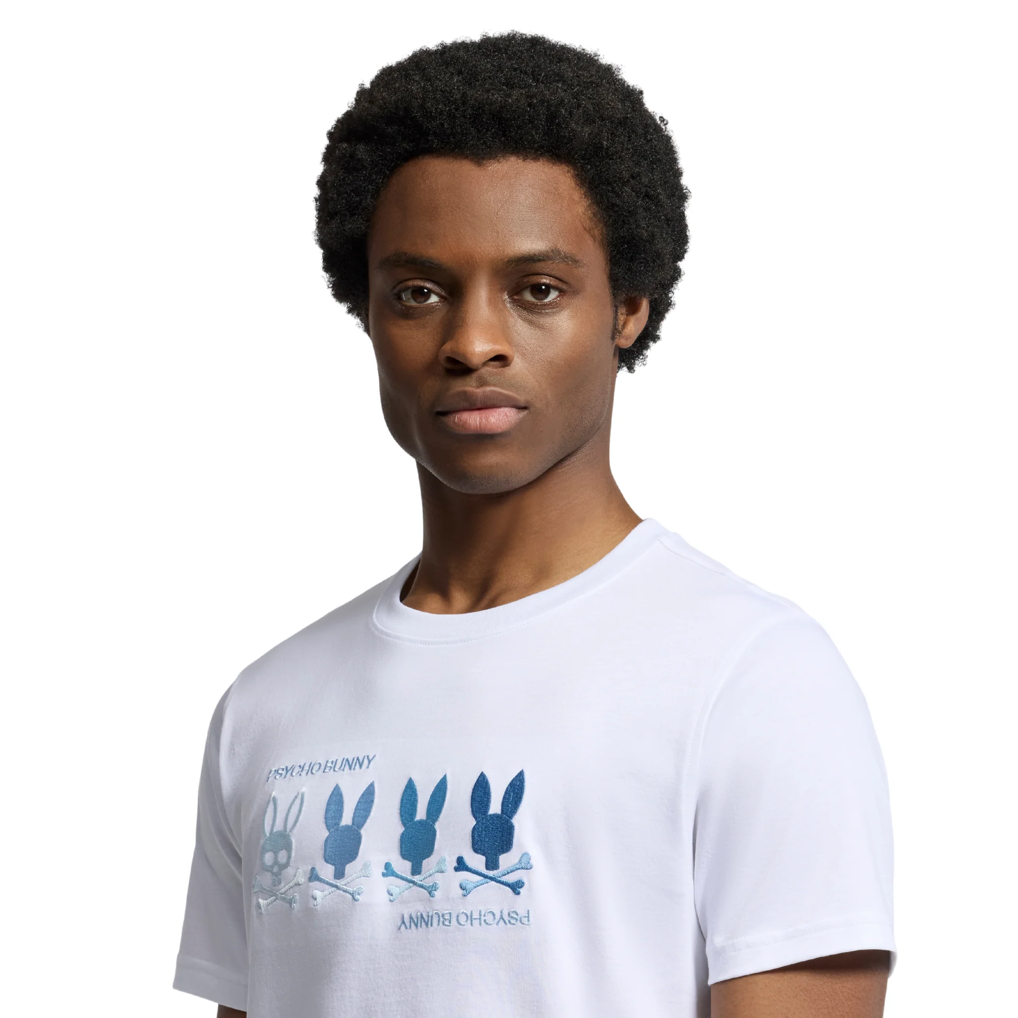 Mens Psycho Bunny White Oceania Embroidered Graphic S/s T Shirt - Image 4