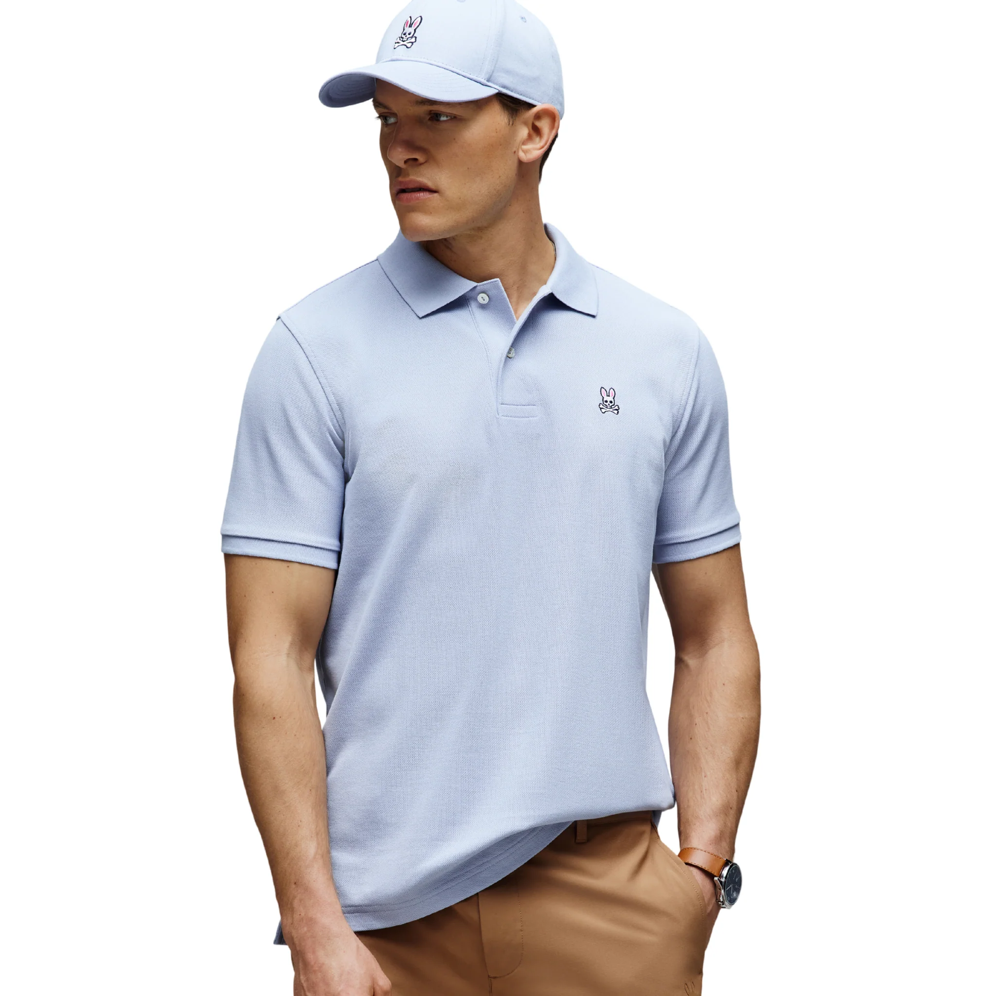 Mens Psycho Bunny Zen Blue Classic Pique S/s Polo - Image 2