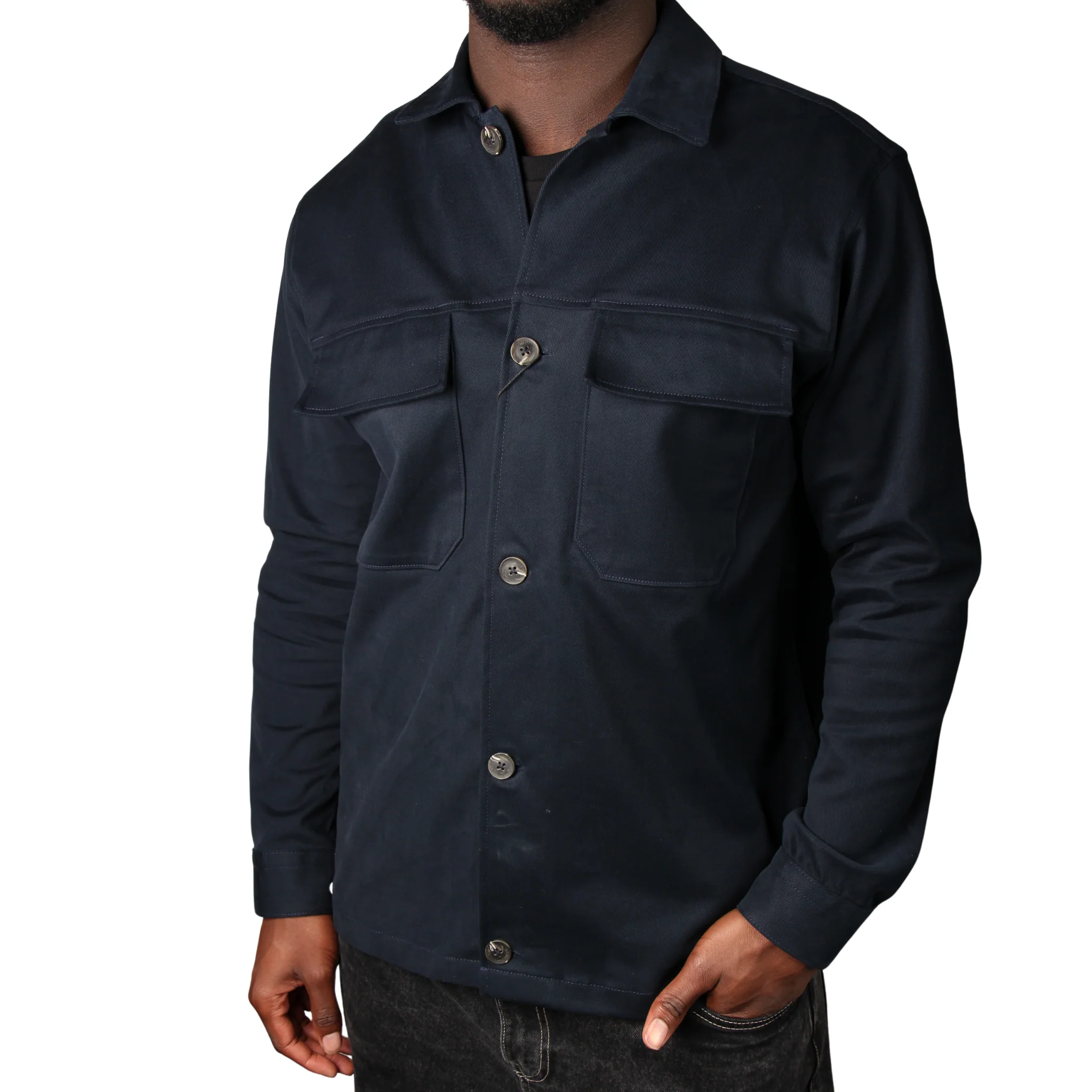 Mens Remus Uomo Dark Blue Paolo Overshirt - Image 4