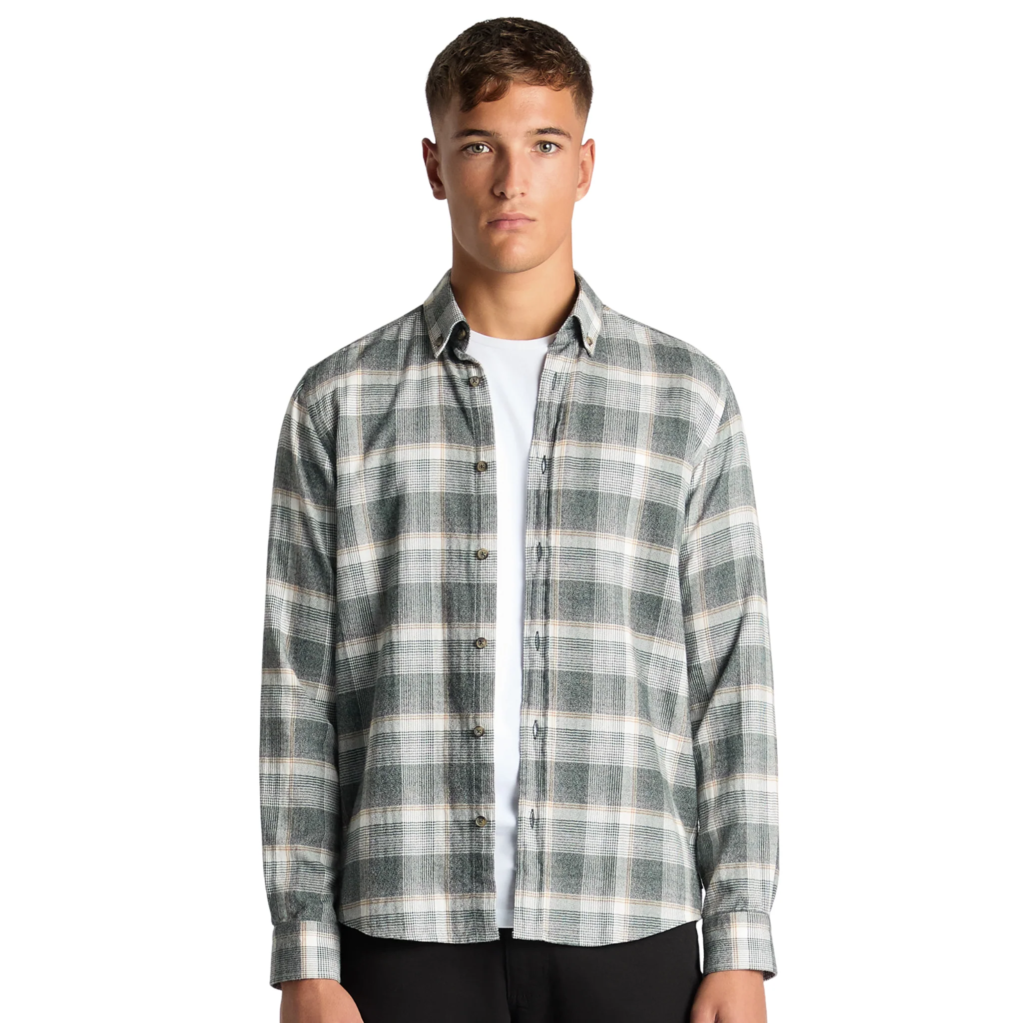 Mens Remus Uomo Green Check L/s Shirt - Image 2