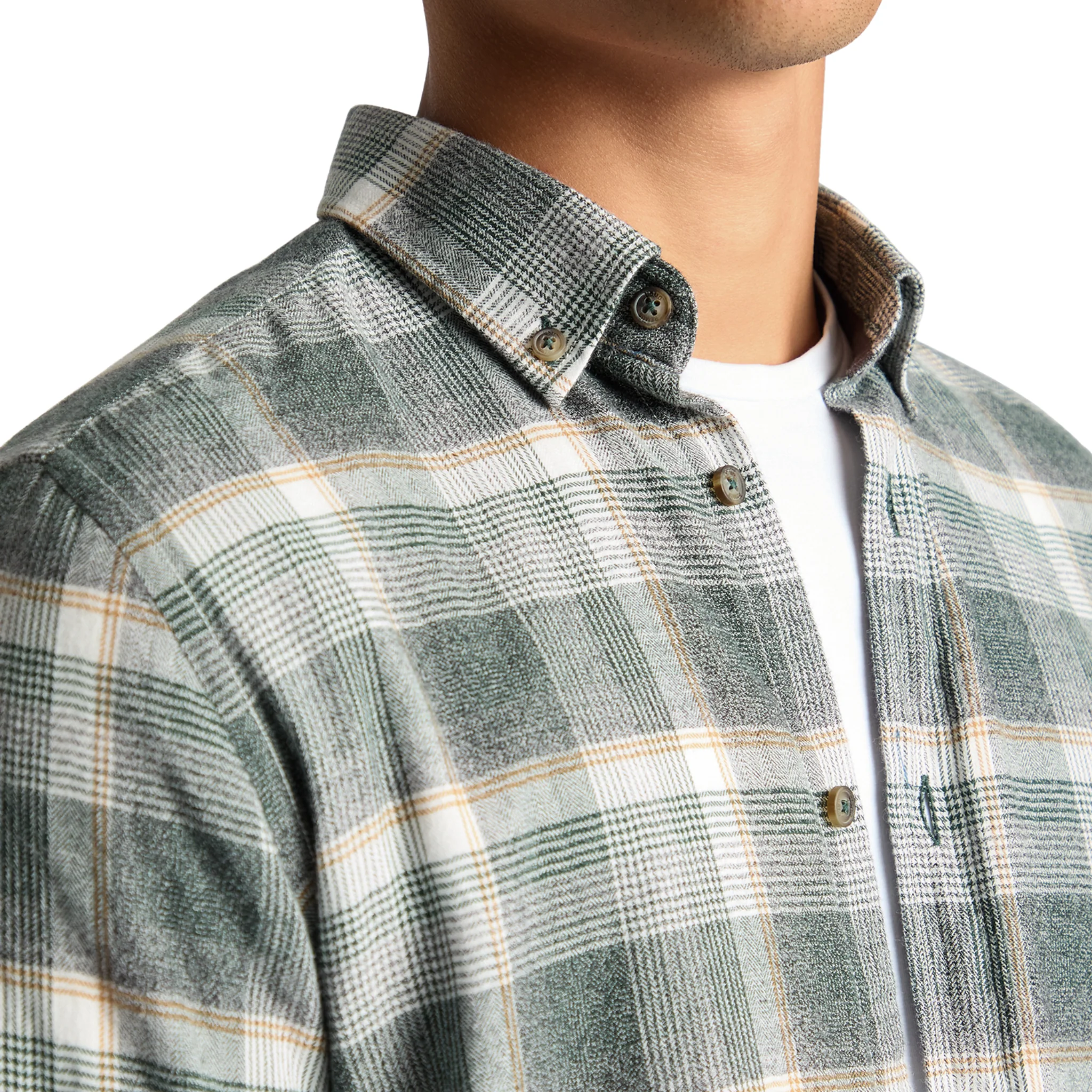 Mens Remus Uomo Green Check L/s Shirt - Image 3