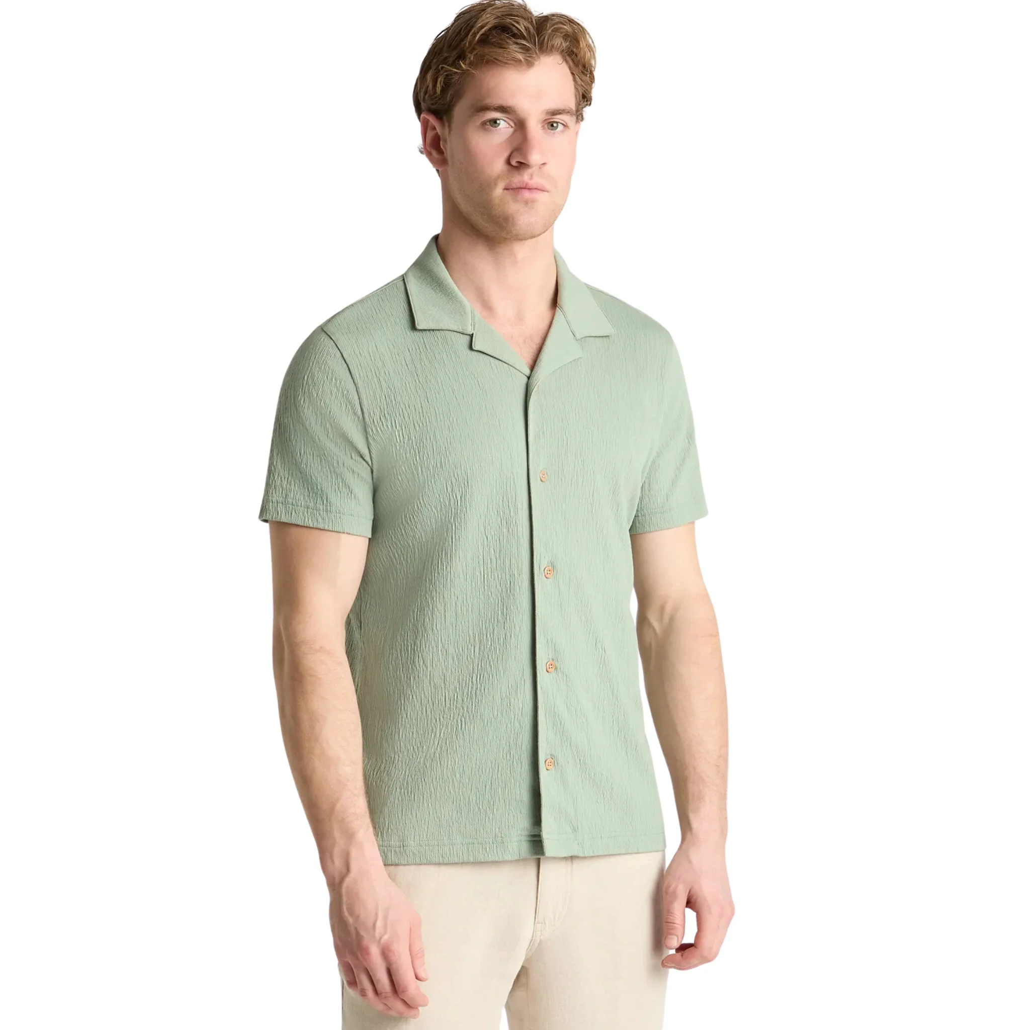 Mens Remus Uomo Iceberg Green Wrinkle Effect Jersey S/s Shirt - Image 3