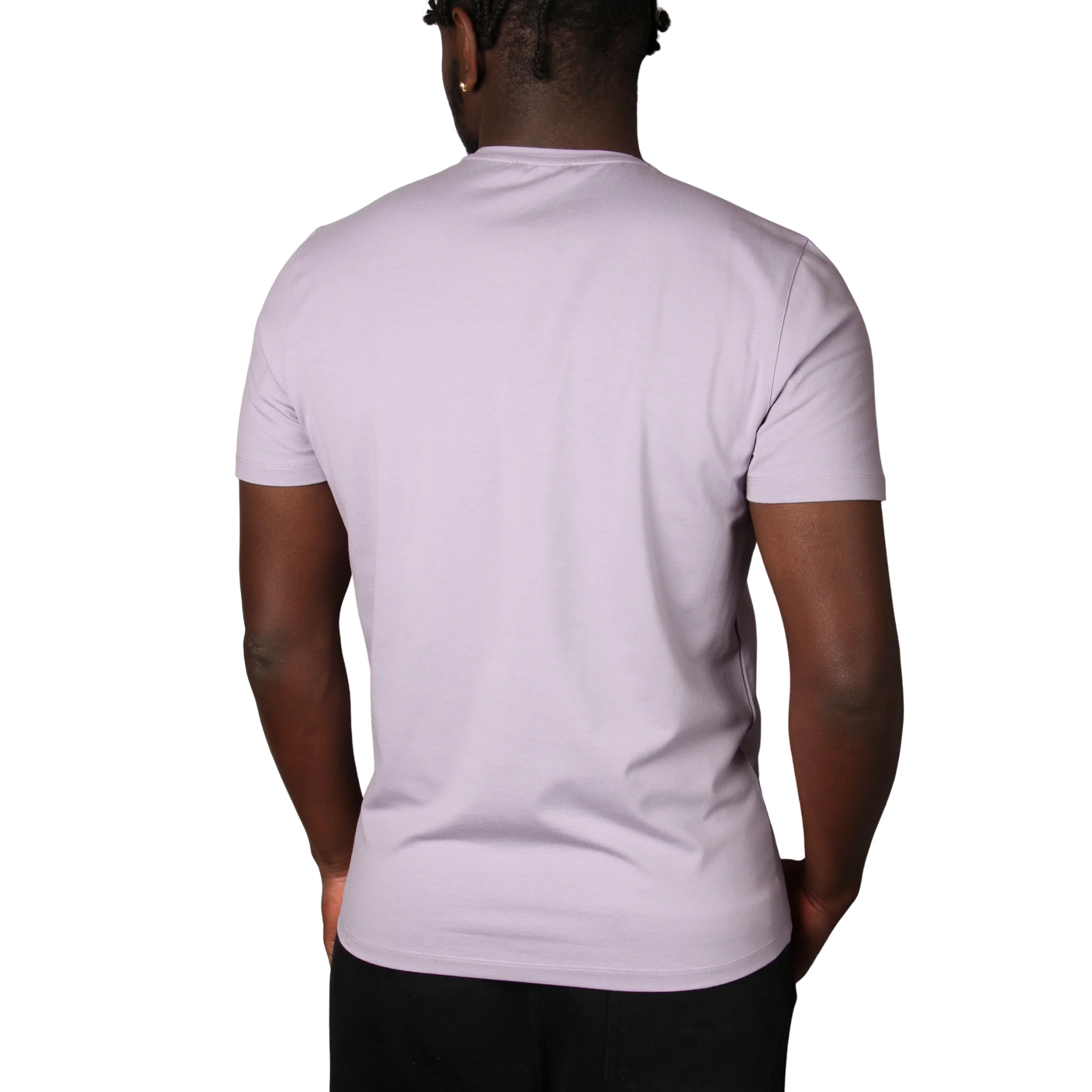 Mens Remus Uomo Lavender Grey Cotton Stretch S/s T Shirt - Image 3