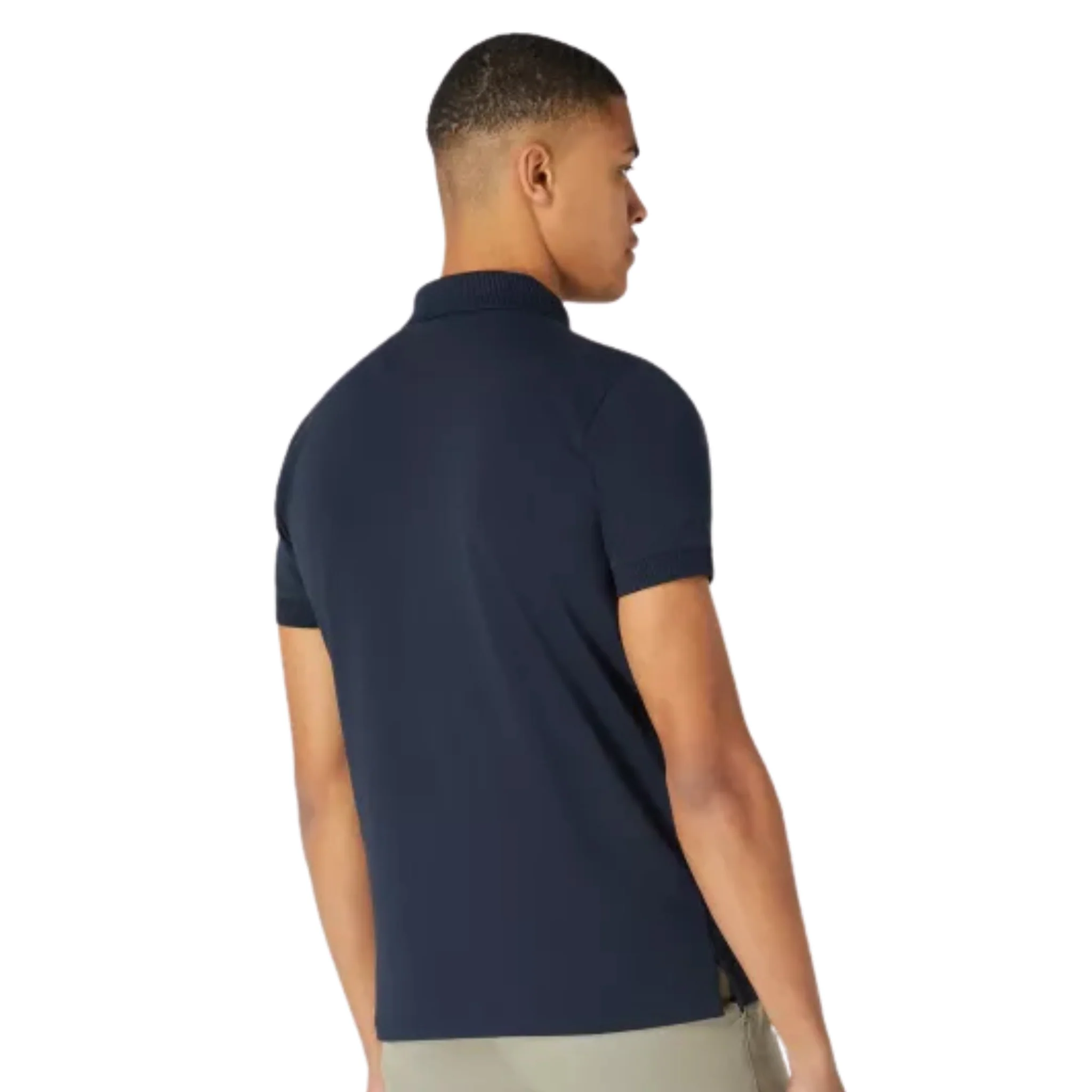 Mens Remus Uomo Navy Cotton Stretch S/s Polo Shirt - Image 4