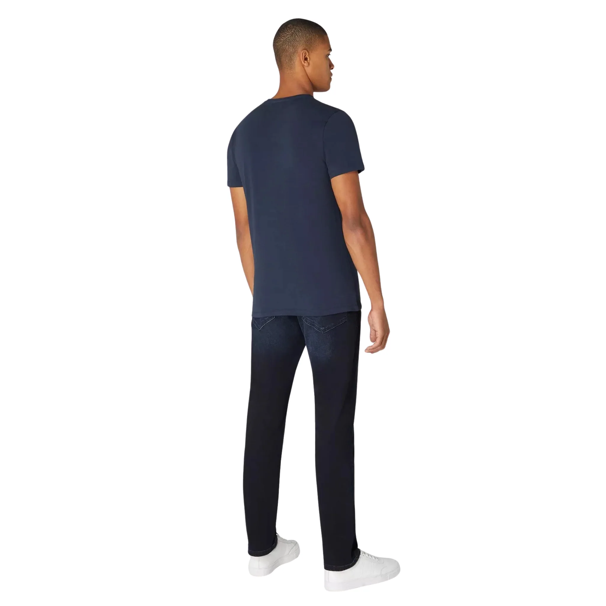 Mens Remus Uomo Navy Cotton Stretch S/s T Shirt - Image 3