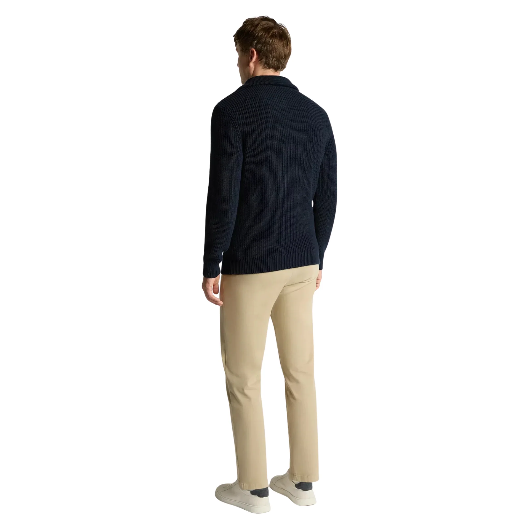 Mens Remus Uomo Navy Heavy Guage Half Zip Knit - Image 3