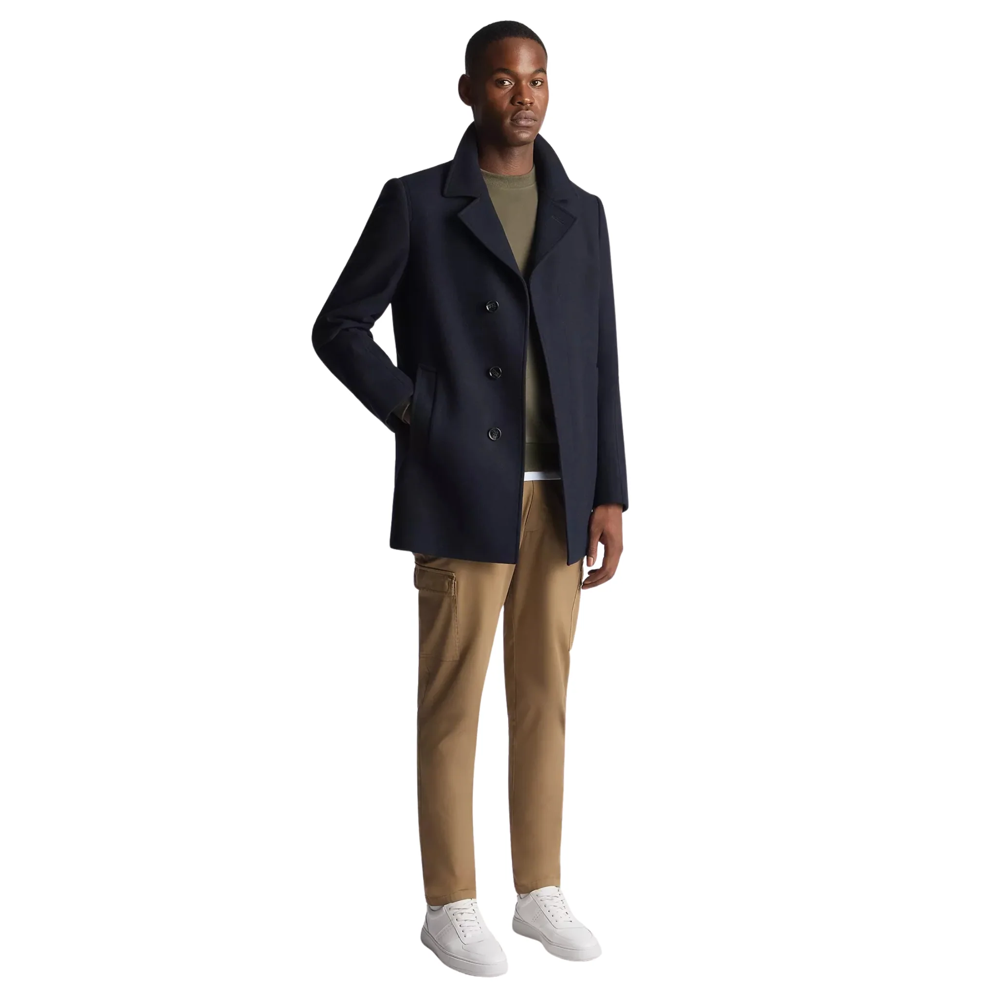 Mens Remus Uomo Navy Lochlan Peacoat - Image 3