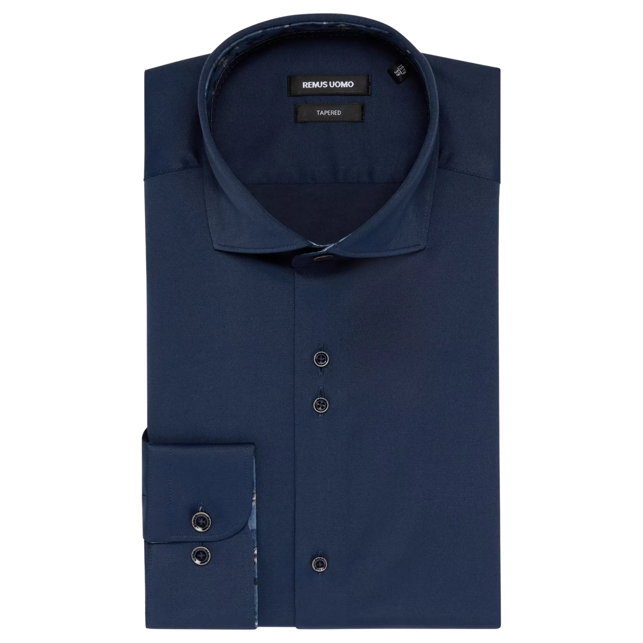 Mens Remus Uomo Navy Tapered Fit L/s Shirt - Image 2