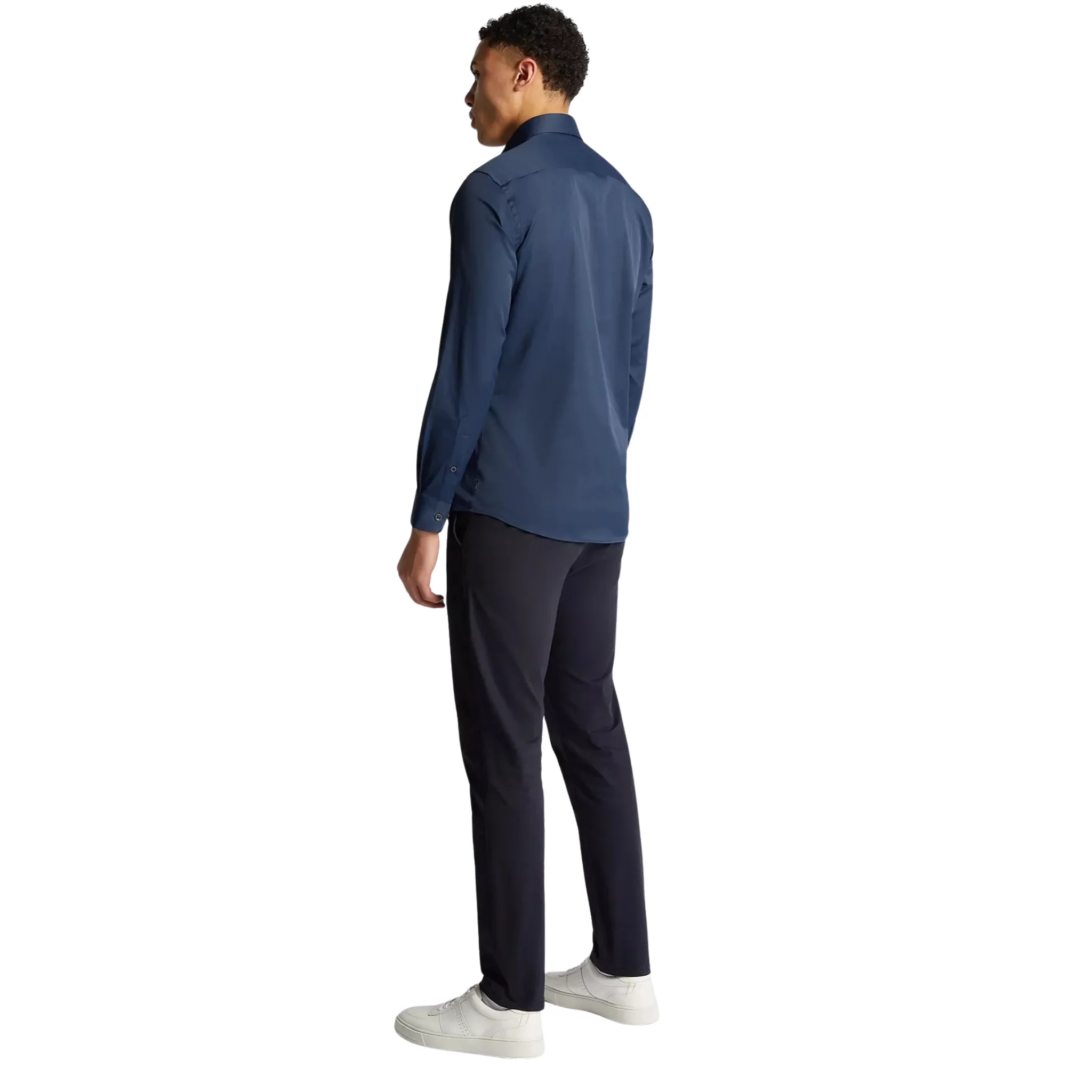 Mens Remus Uomo Navy Tapered Fit L/s Shirt - Image 3