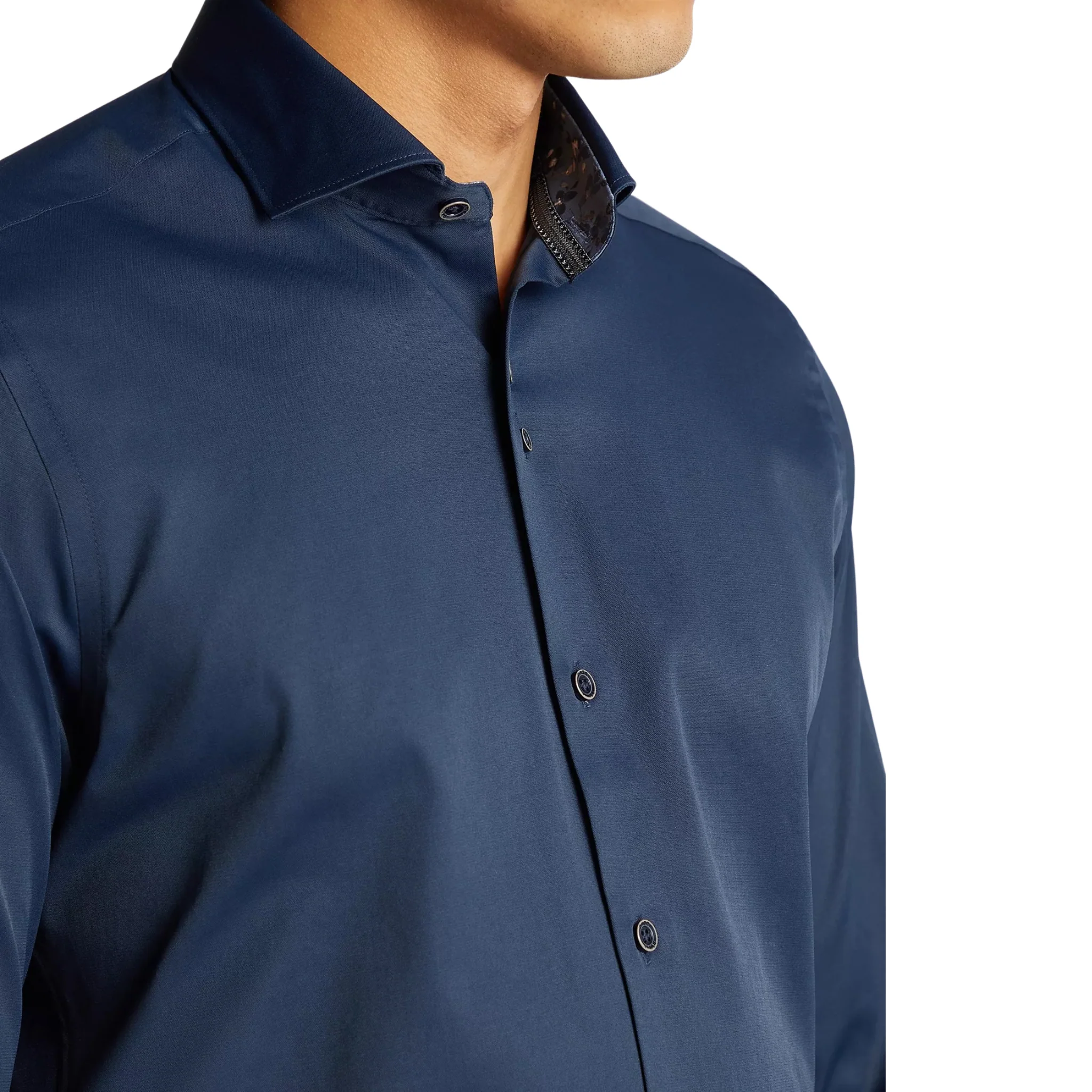 Mens Remus Uomo Navy Tapered Fit L/s Shirt - Image 4