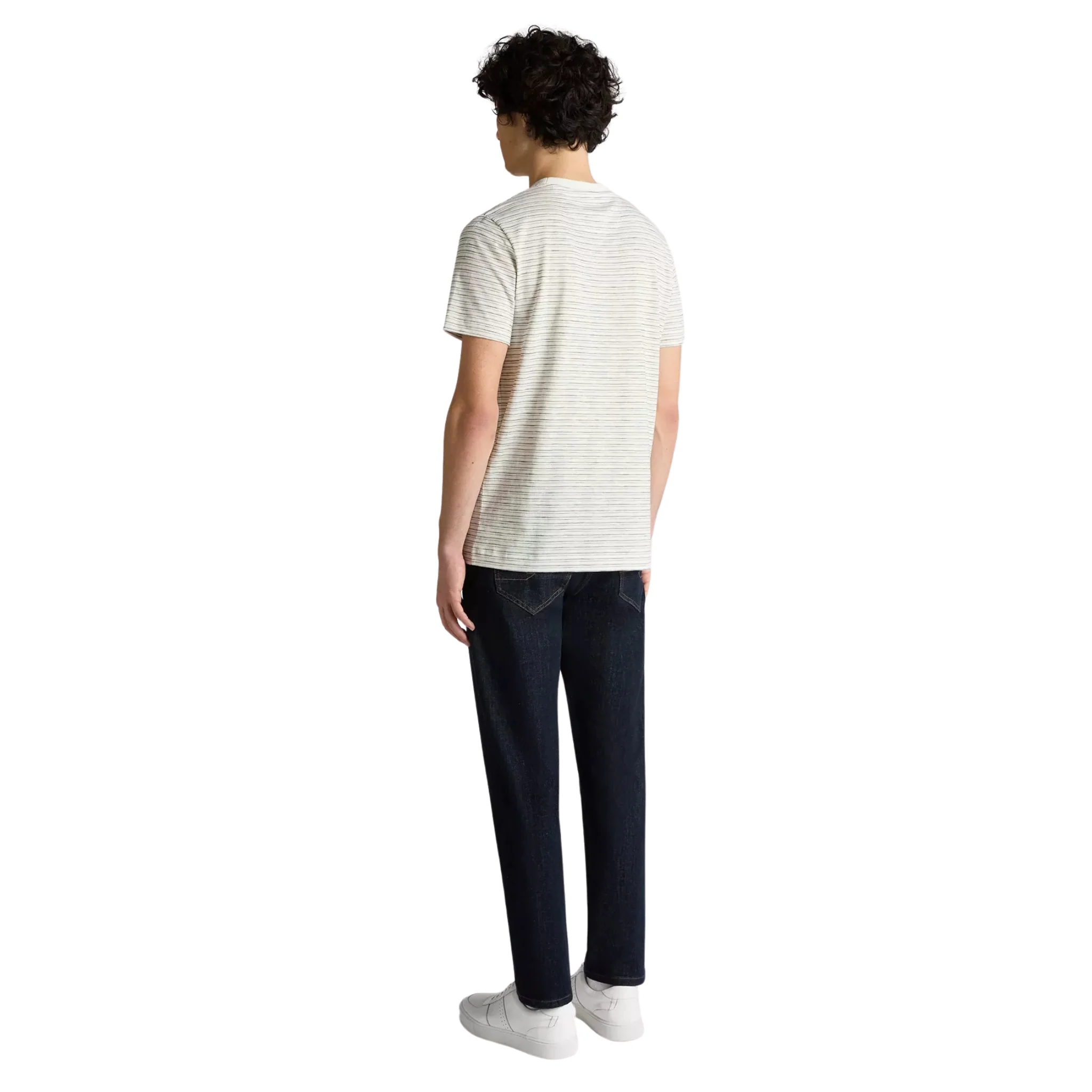 Mens Remus Uomo Stone/Navy Stripe Relaxed S/s T Shirt - Image 4