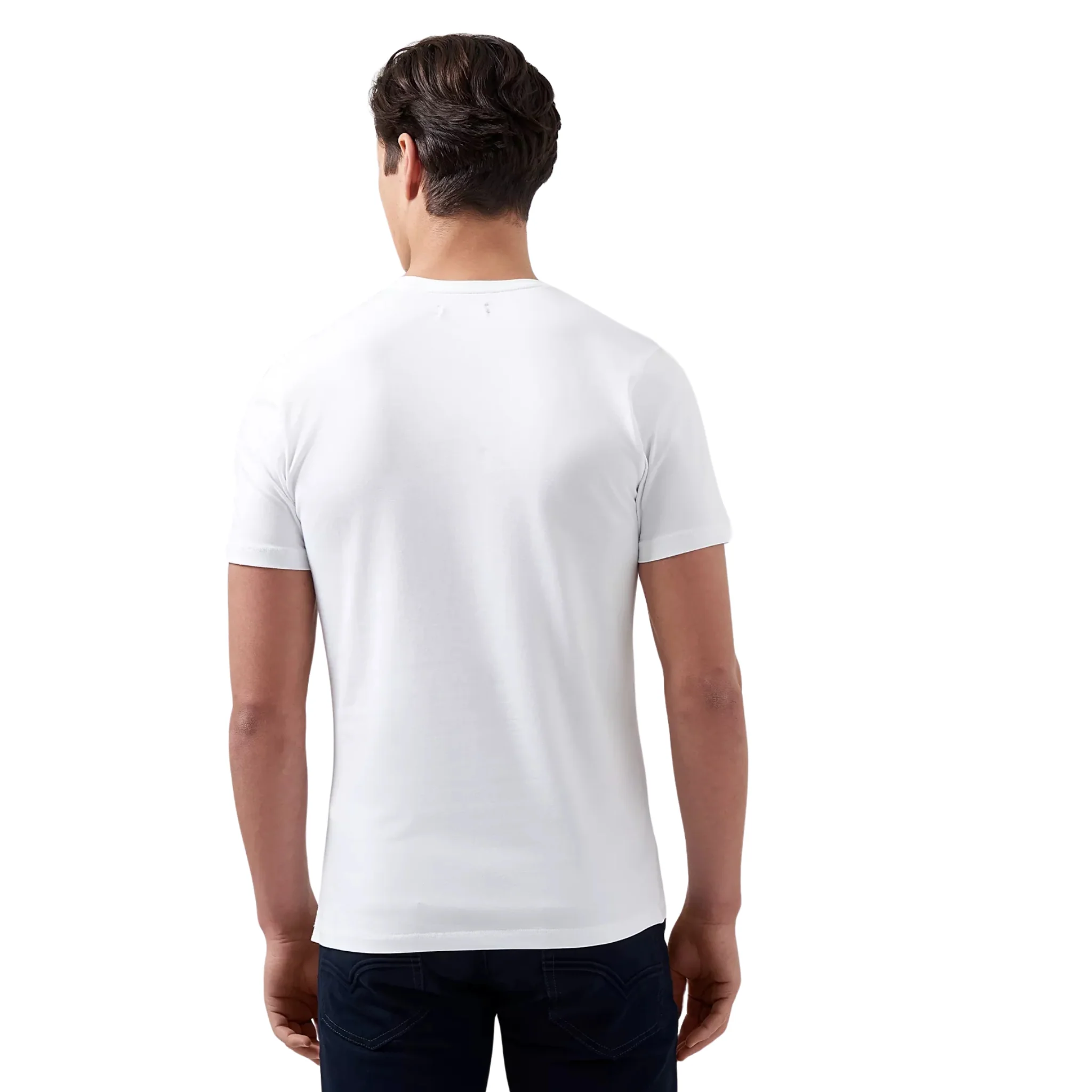 Mens Remus Uomo White Cotton Stretch S/s T Shirt - Image 3