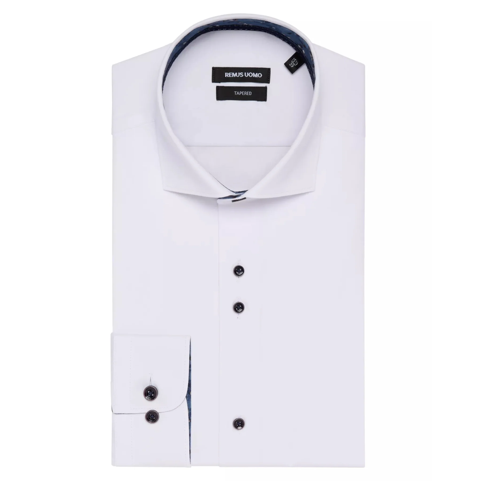 Mens Remus Uomo White Tapered Fit L/s Shirt - Image 2