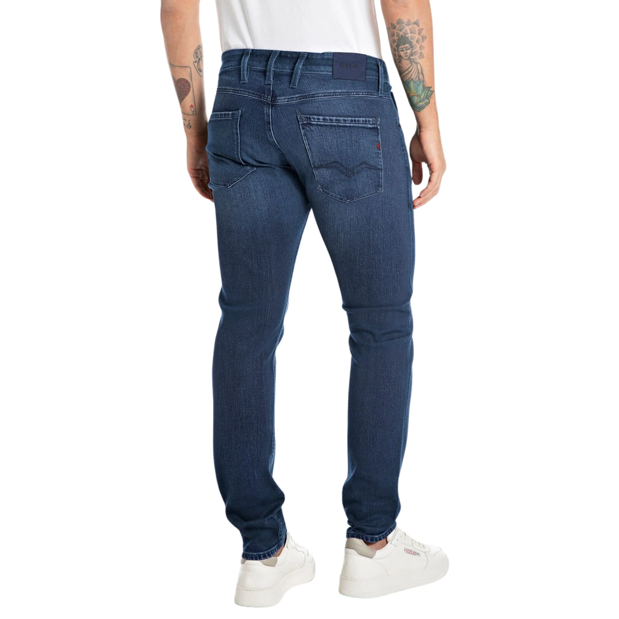Mens Replay Dark Blue Touch Anbass Slim Fit Jeans - Image 2