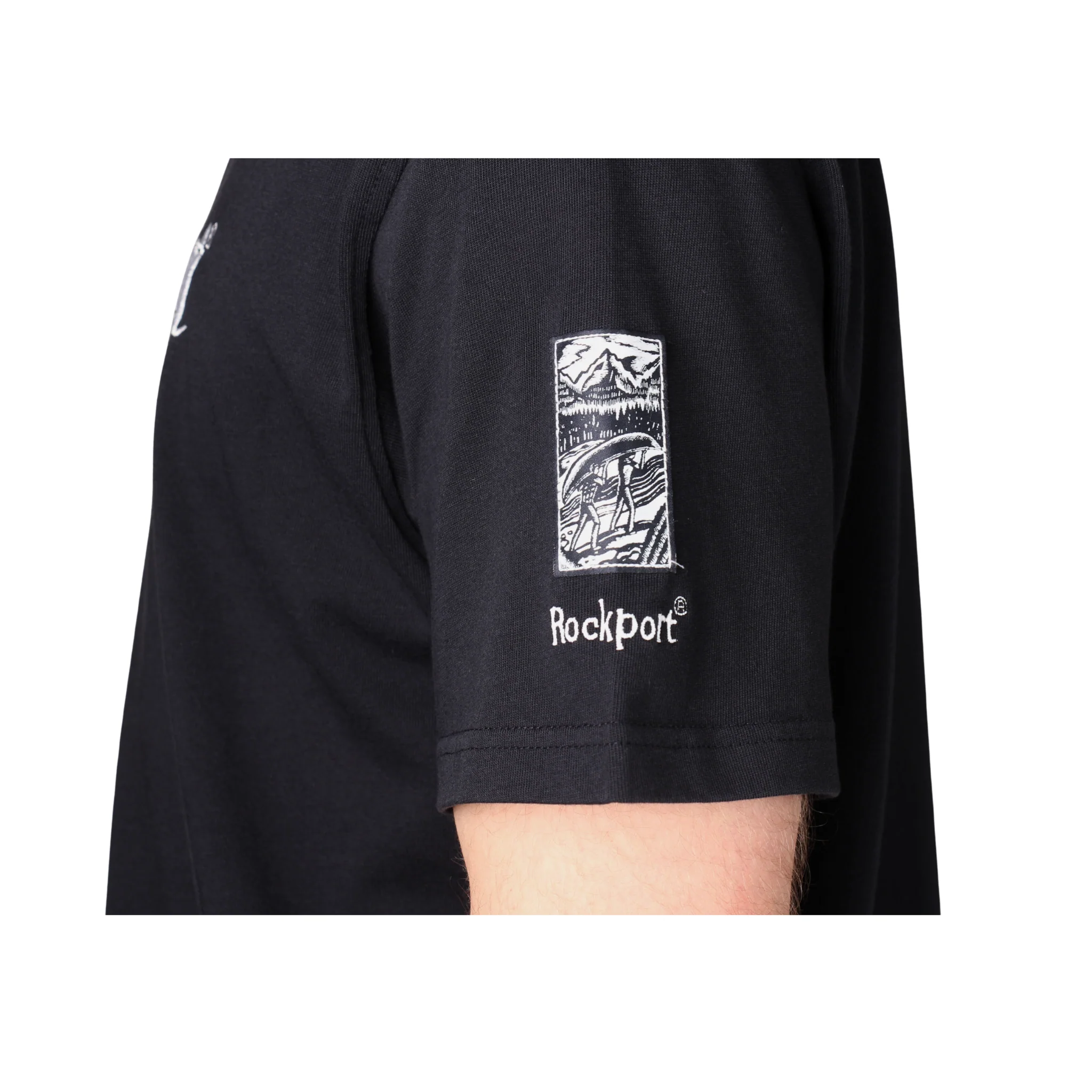 Mens Rockport Navy Highland Front Logo Washed S/s T Shirt - Image 2