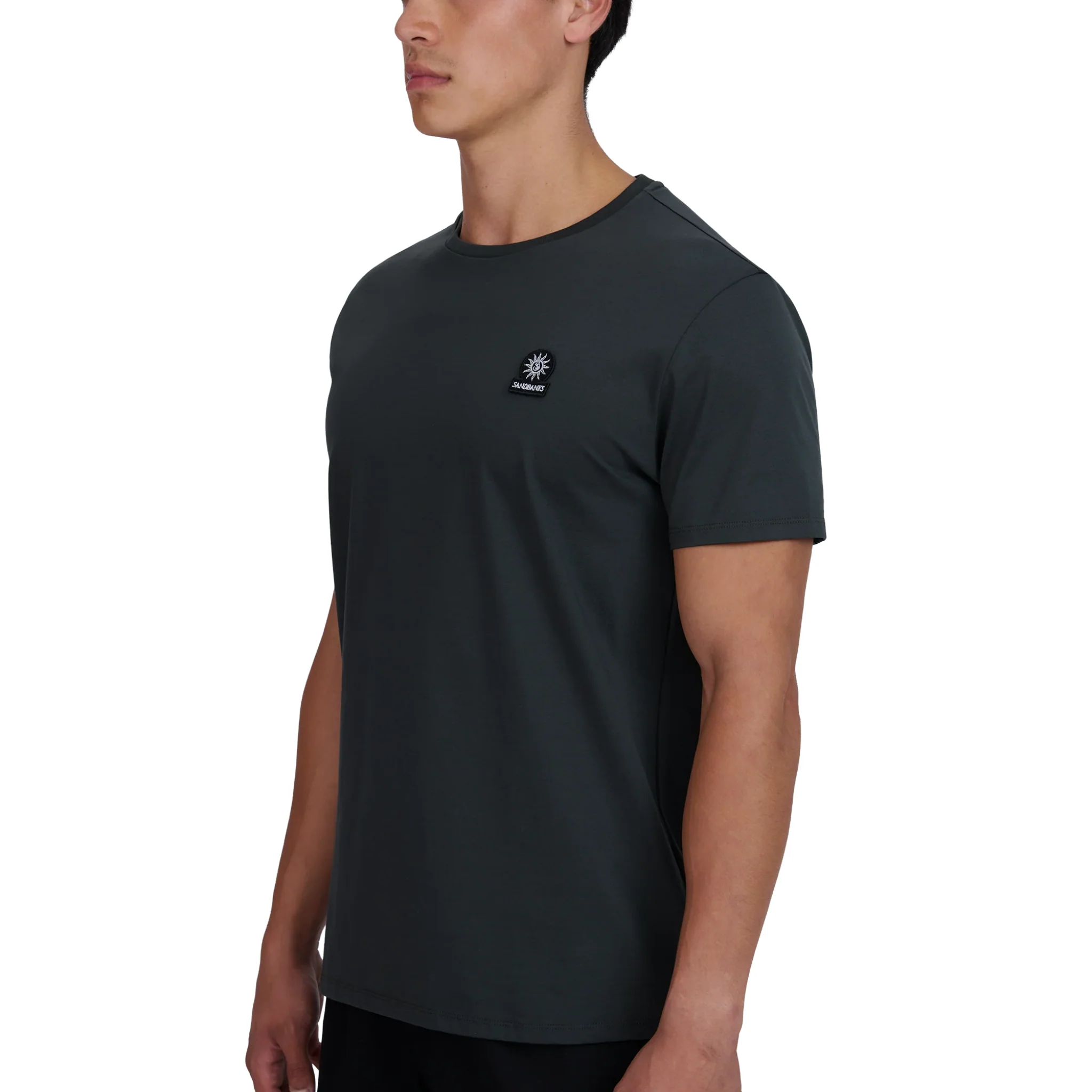 Mens Sandbanks Anthracite Mercerised Badge S/s T Shirt - Image 4
