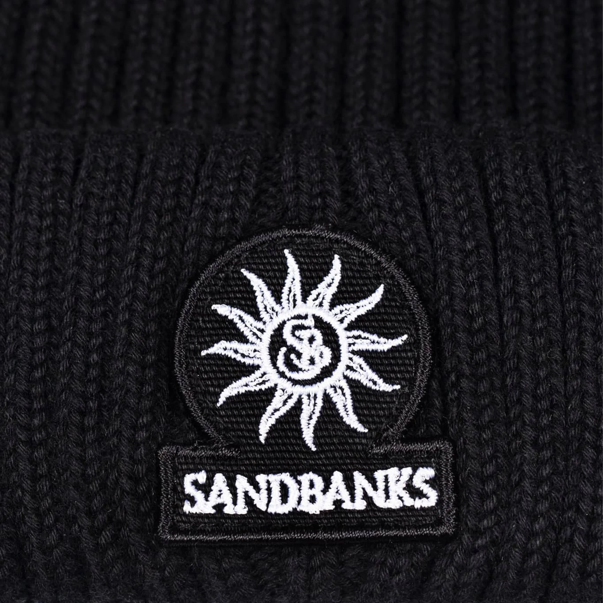 Mens Sandbanks Black Badge Logo Beanie - Image 2