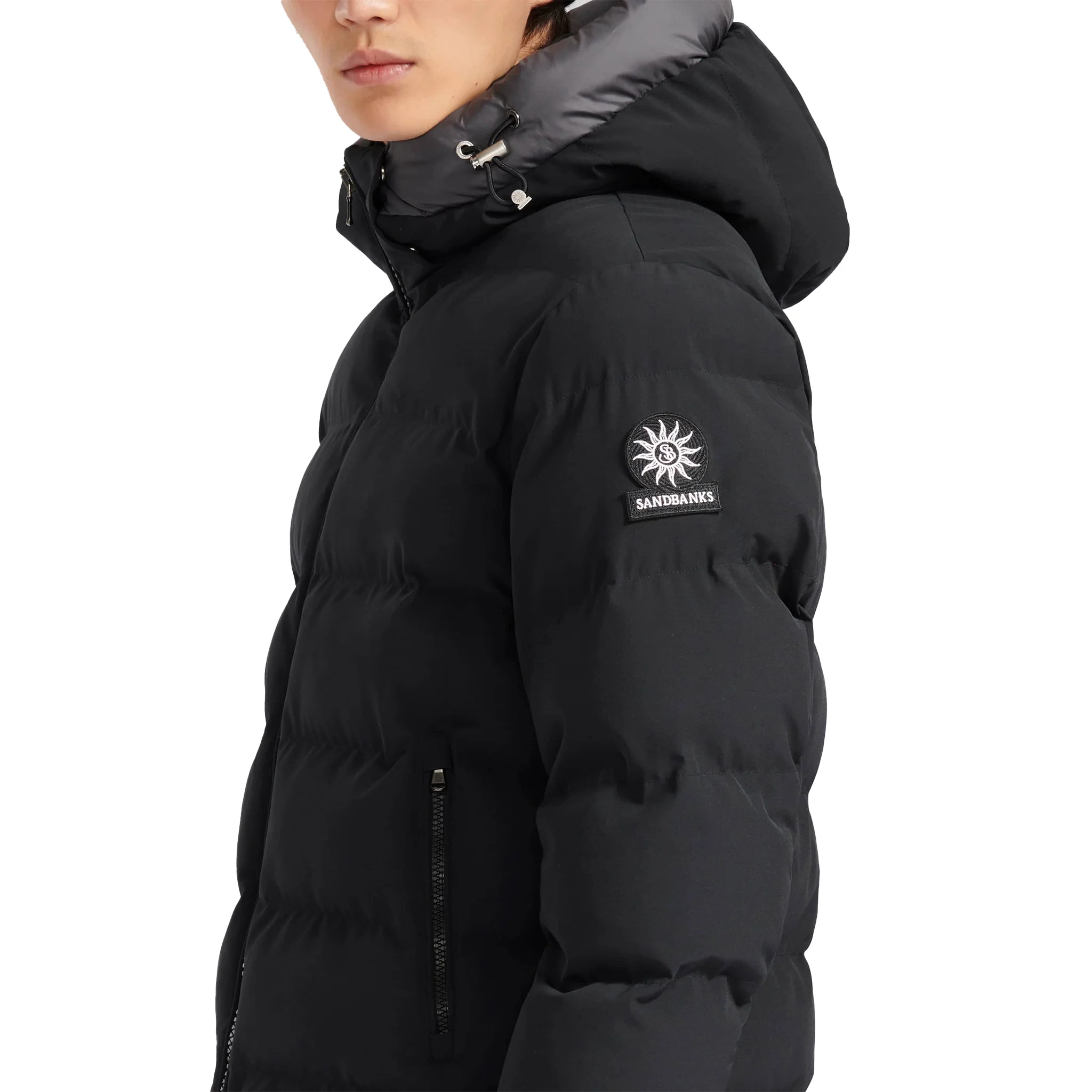 Mens Sandbanks Black Banks Padded Jacket - Image 3