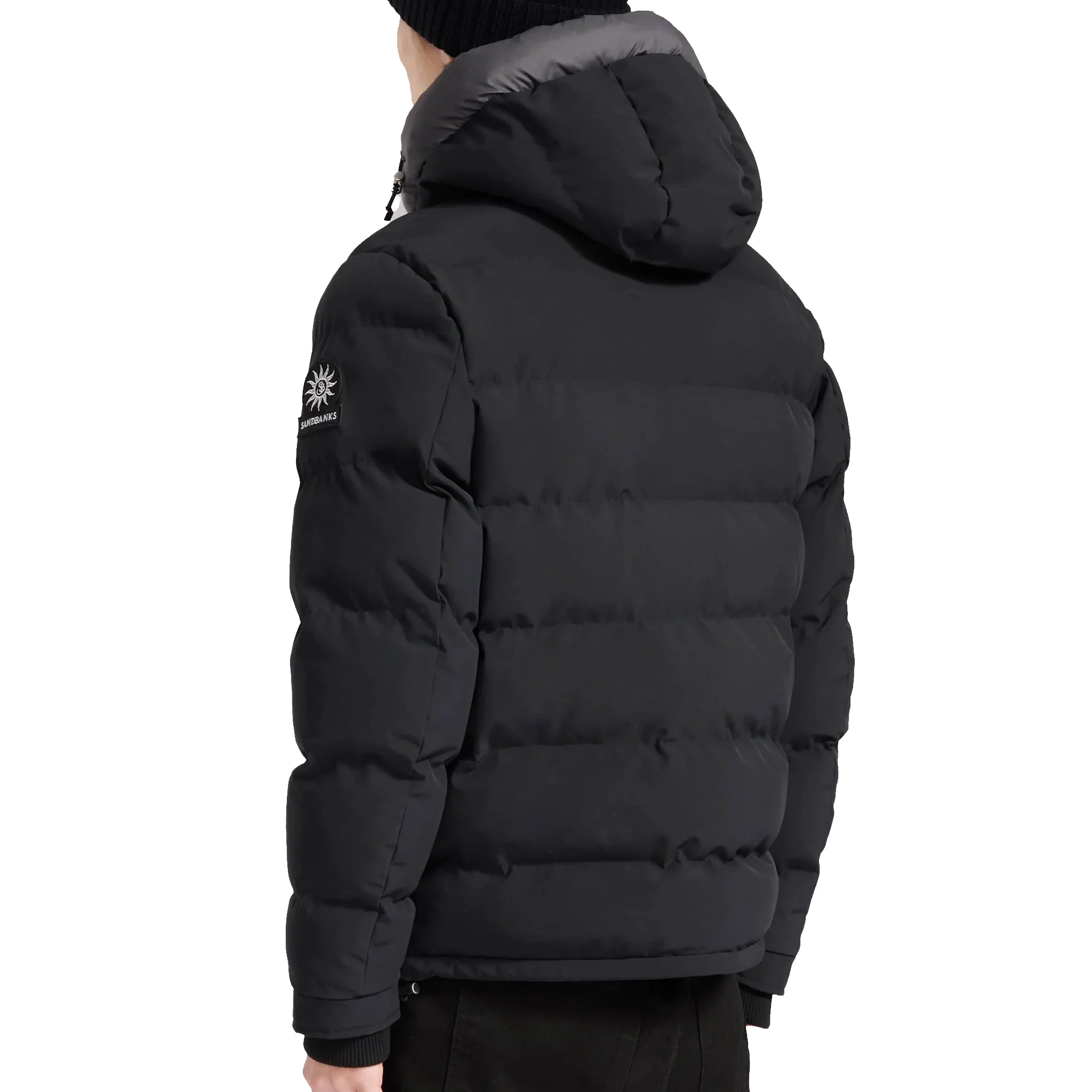 Mens Sandbanks Black Banks Padded Jacket - Image 4