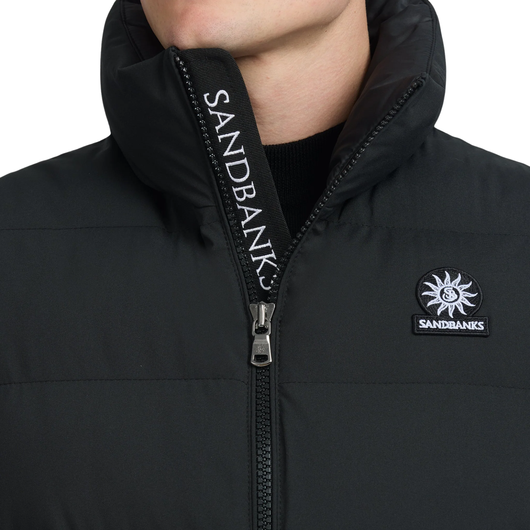 Mens Sandbanks Black Clifftop Gilet - Image 3