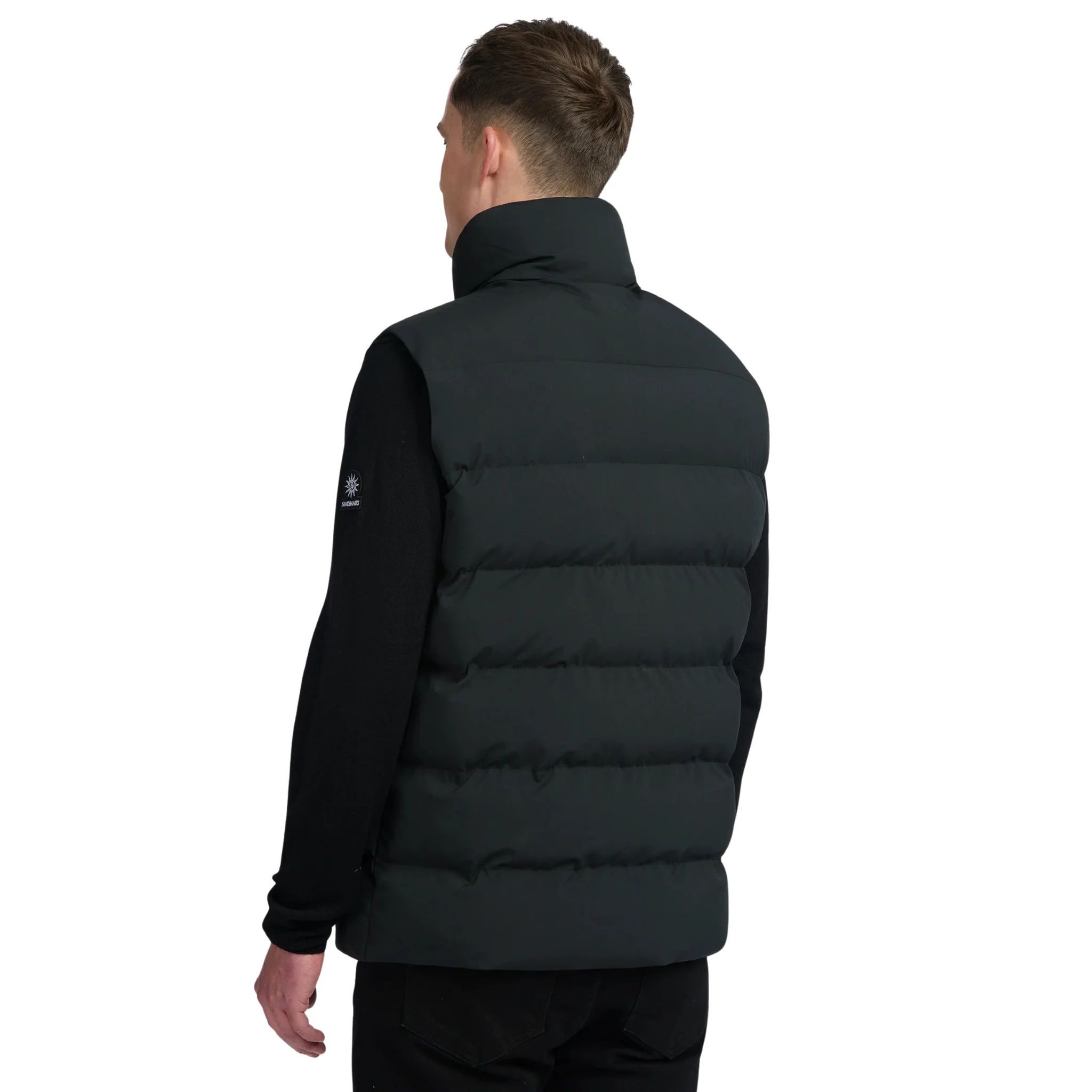 Mens Sandbanks Black Clifftop Gilet - Image 5