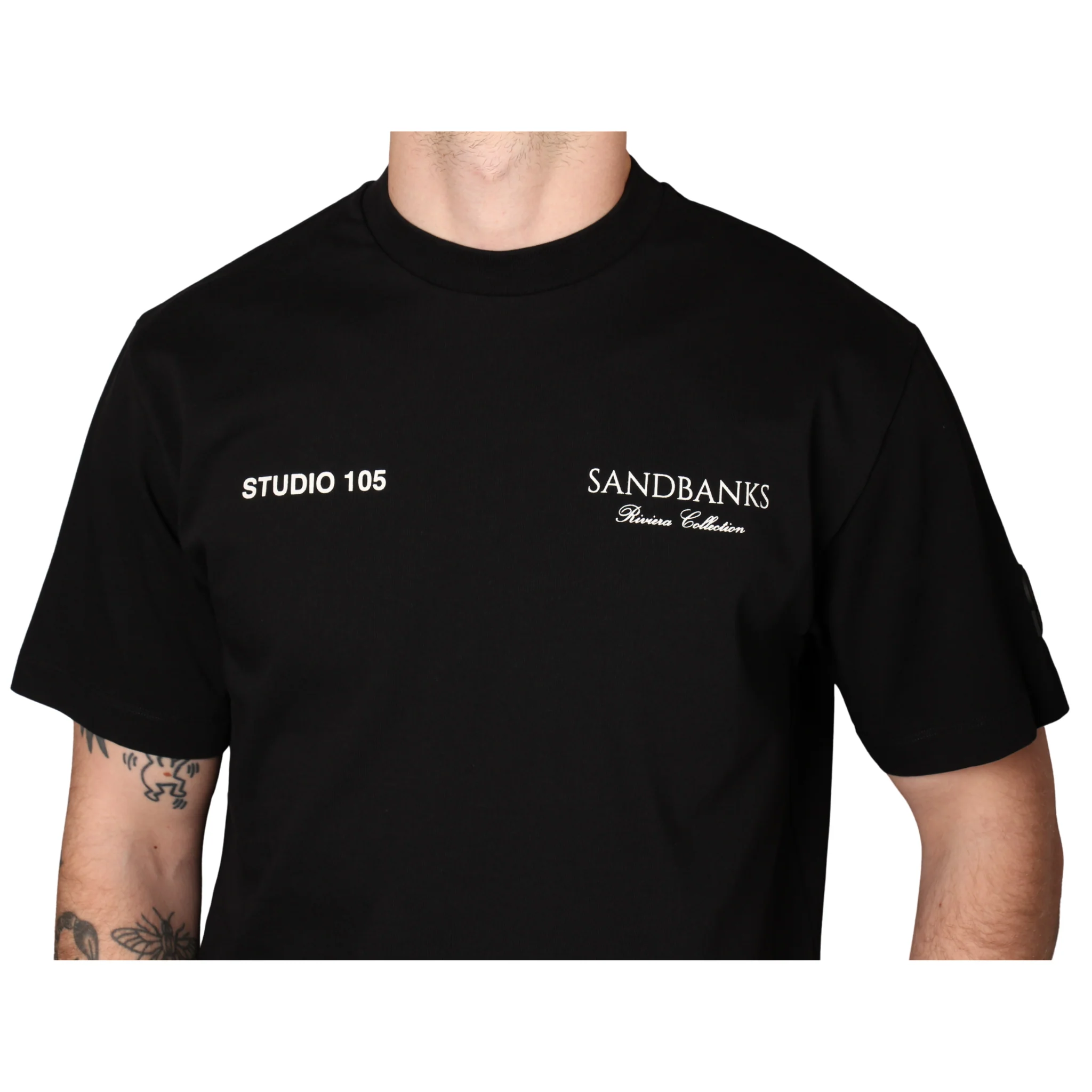 Mens Sandbanks Black Riveria Collection S/s T Shirt - Image 3