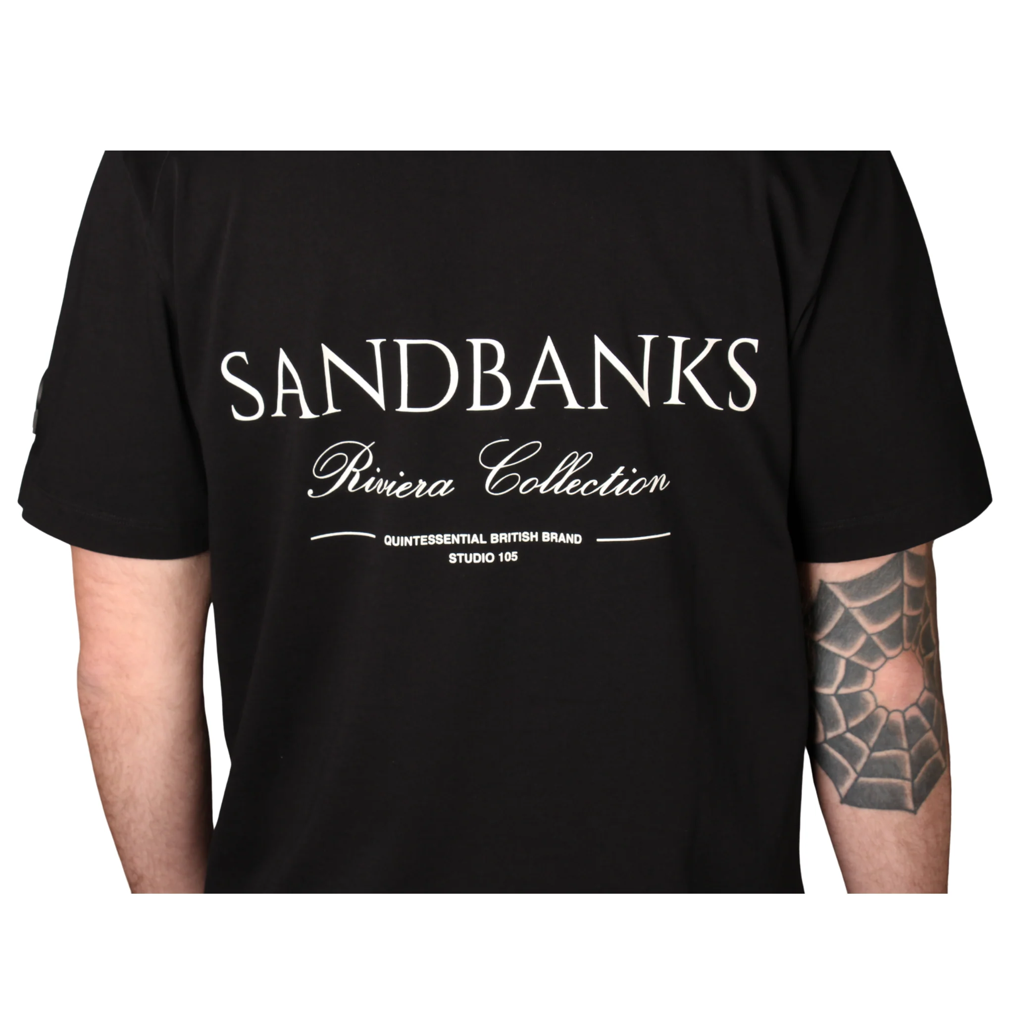 Mens Sandbanks Black Riveria Collection S/s T Shirt - Image 4