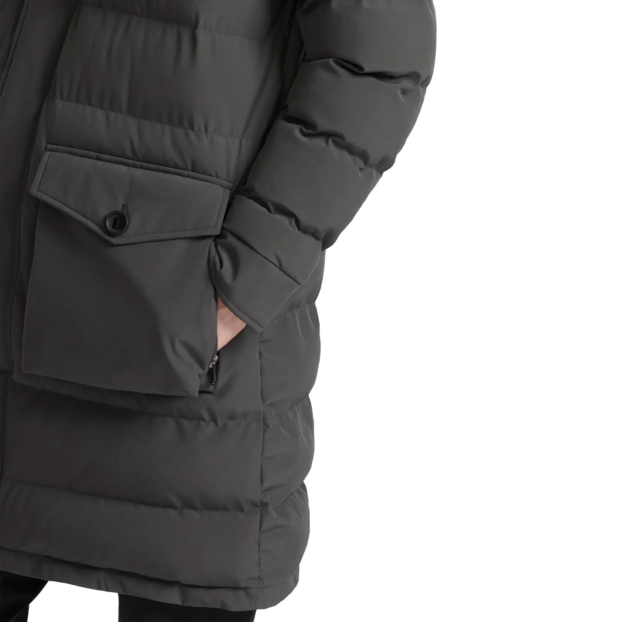 Mens Sandbanks Charcoal Branksome Padded Coat - Image 5