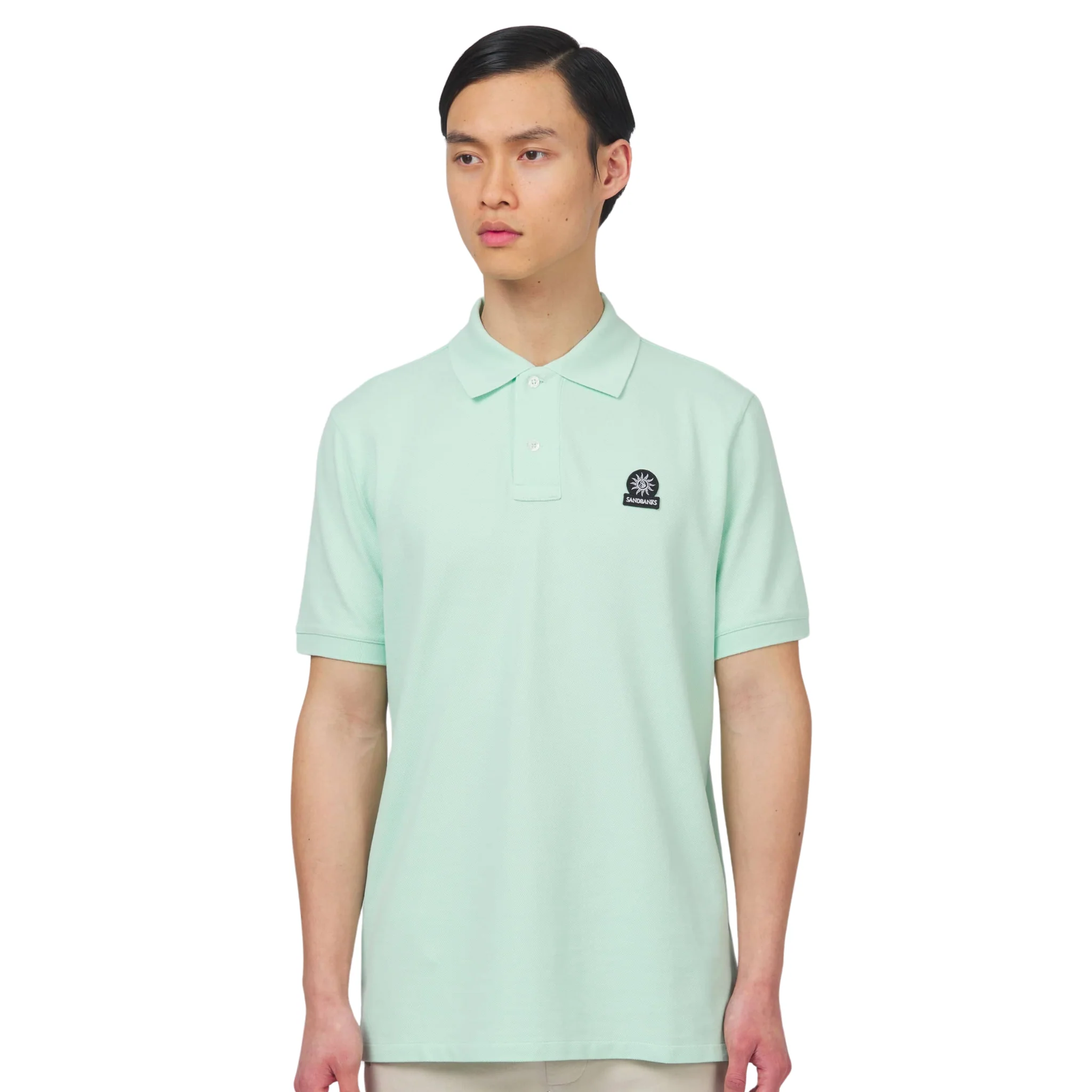 Mens Sandbanks Mint Badge Logo S/s Polo Shirt - Image 4
