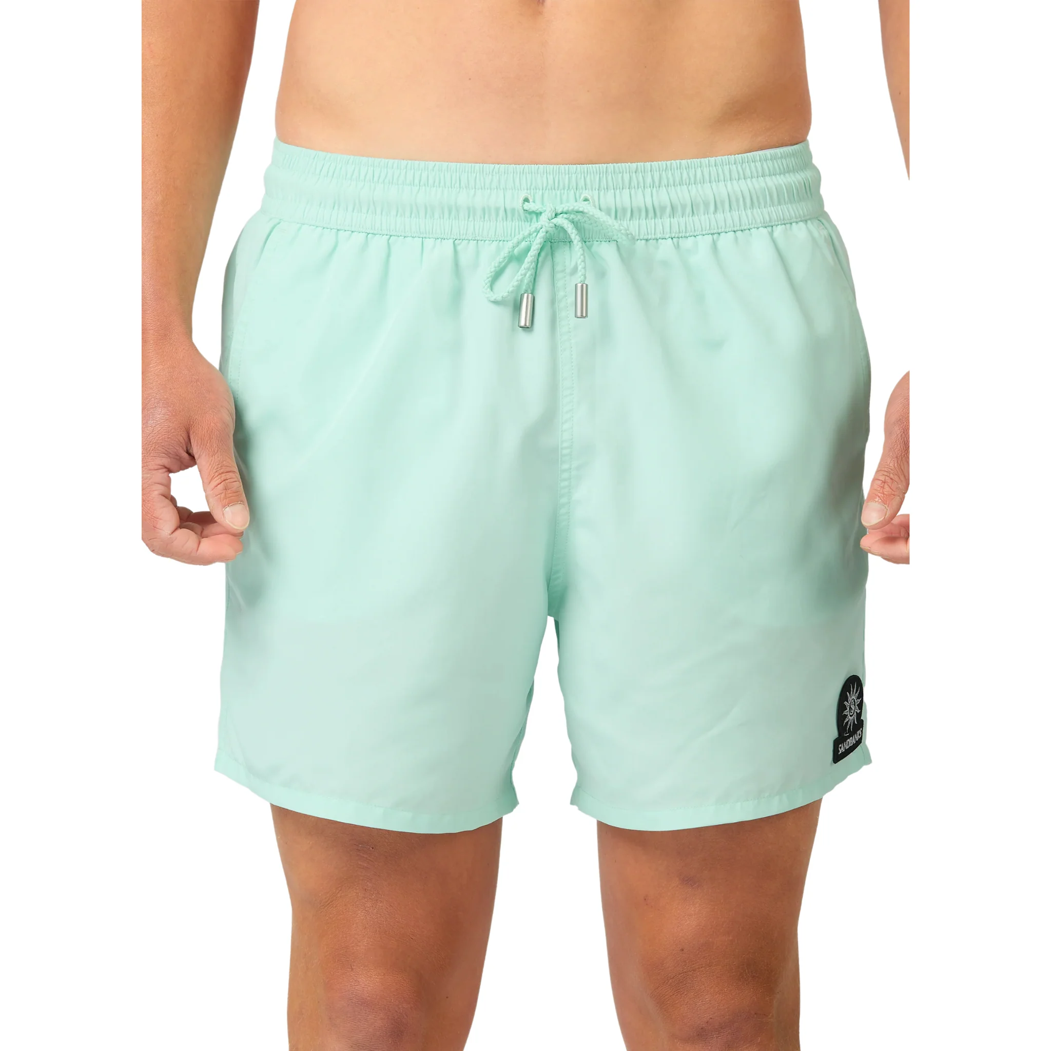 Mens Sandbanks Mint Badge Logo Swim Shorts - Image 3