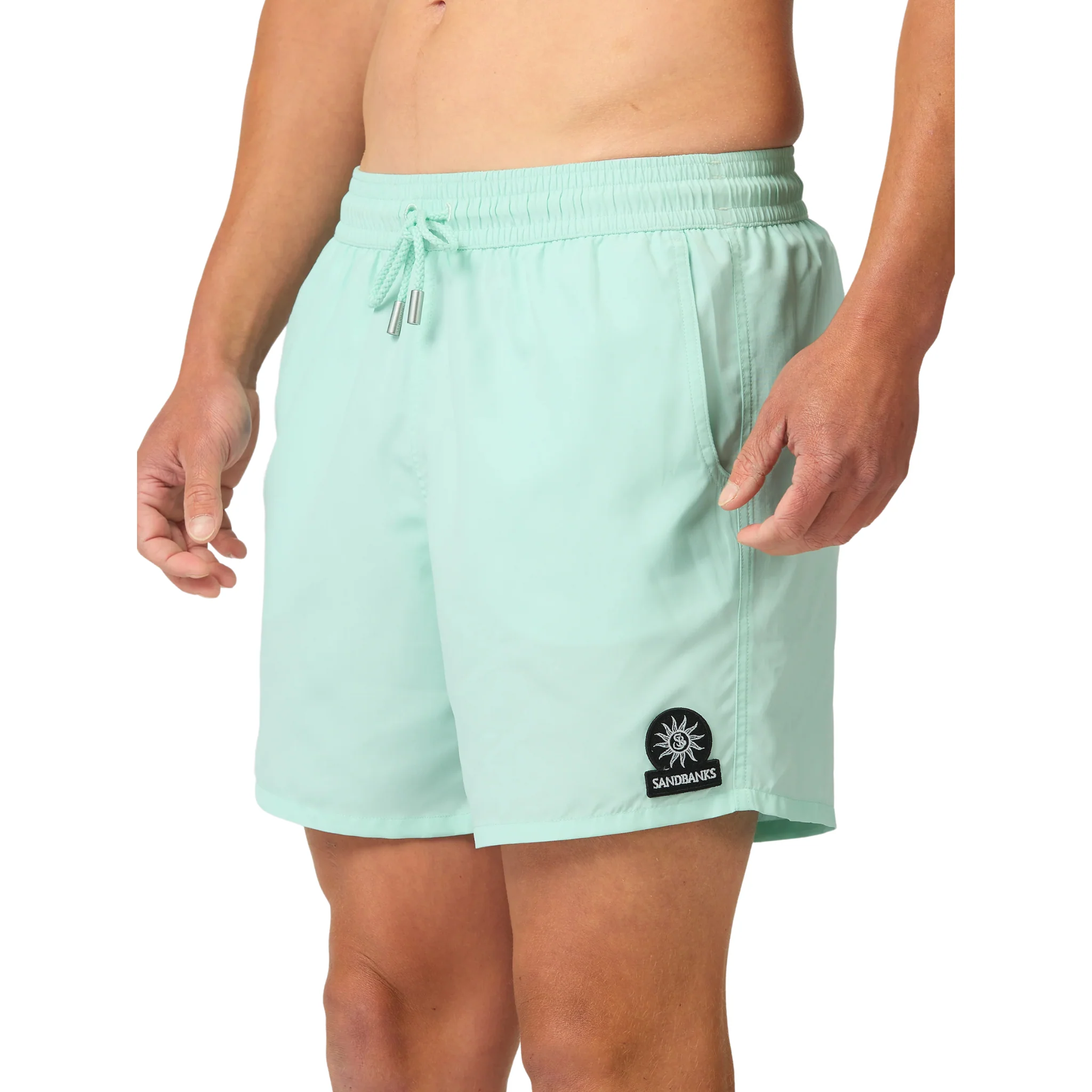 Mens Sandbanks Mint Badge Logo Swim Shorts - Image 4