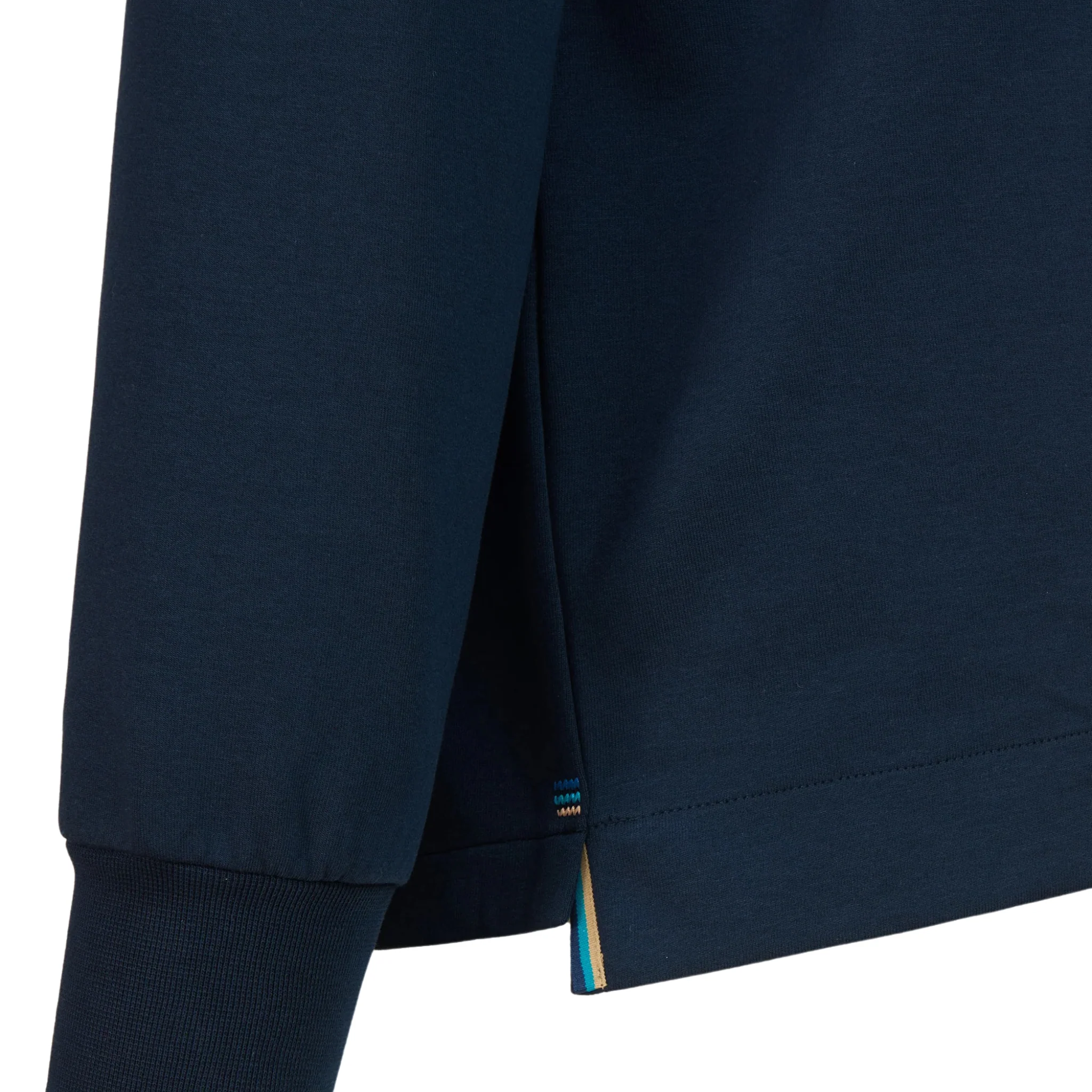 Mens Sandbanks Navy Interlock Quarter Zip Sweatshirt - Image 3