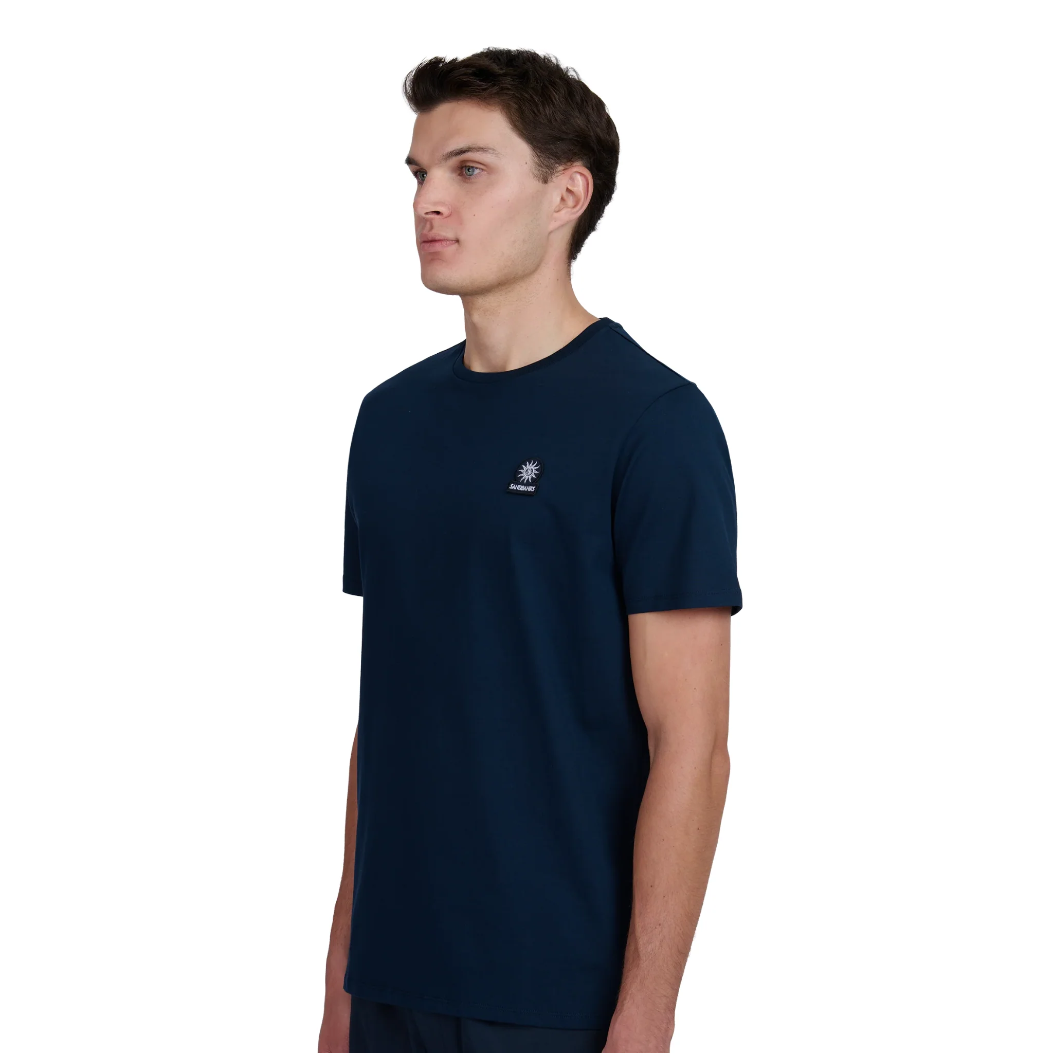 Mens Sandbanks Navy Mercerised Badge S/s T Shirt - Image 4