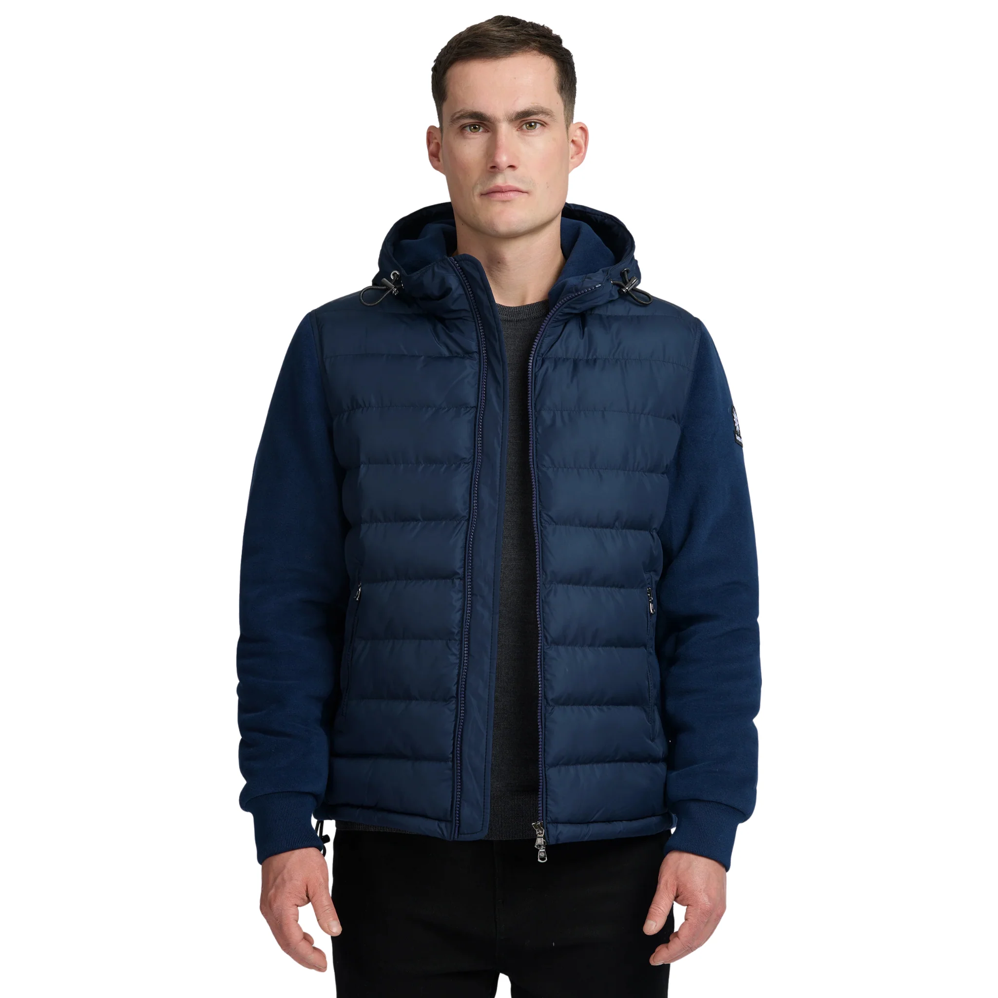 Mens Sandbanks Navy Outlander Hybrid Puffer Jacket - Image 2