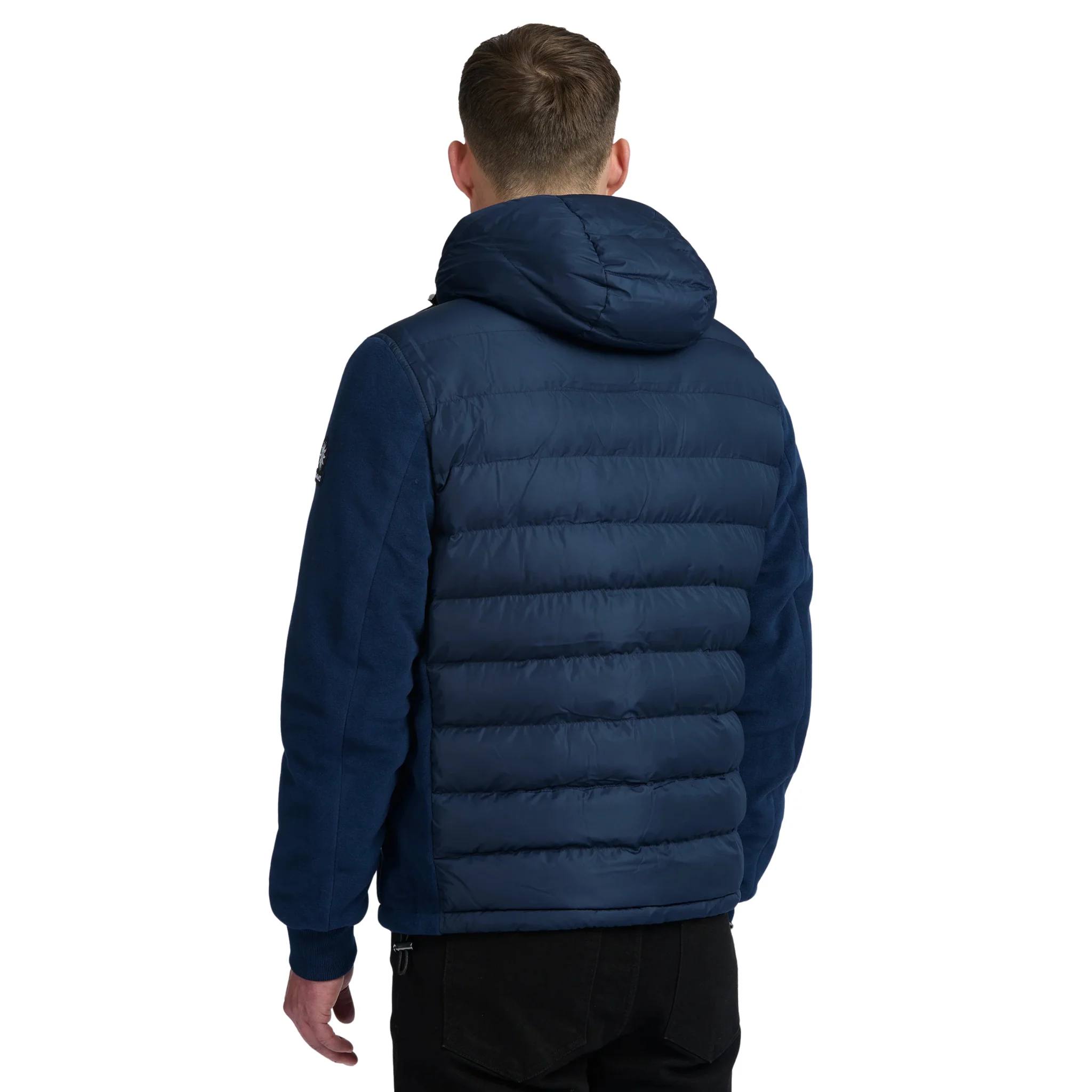 Mens Sandbanks Navy Outlander Hybrid Puffer Jacket - Image 5