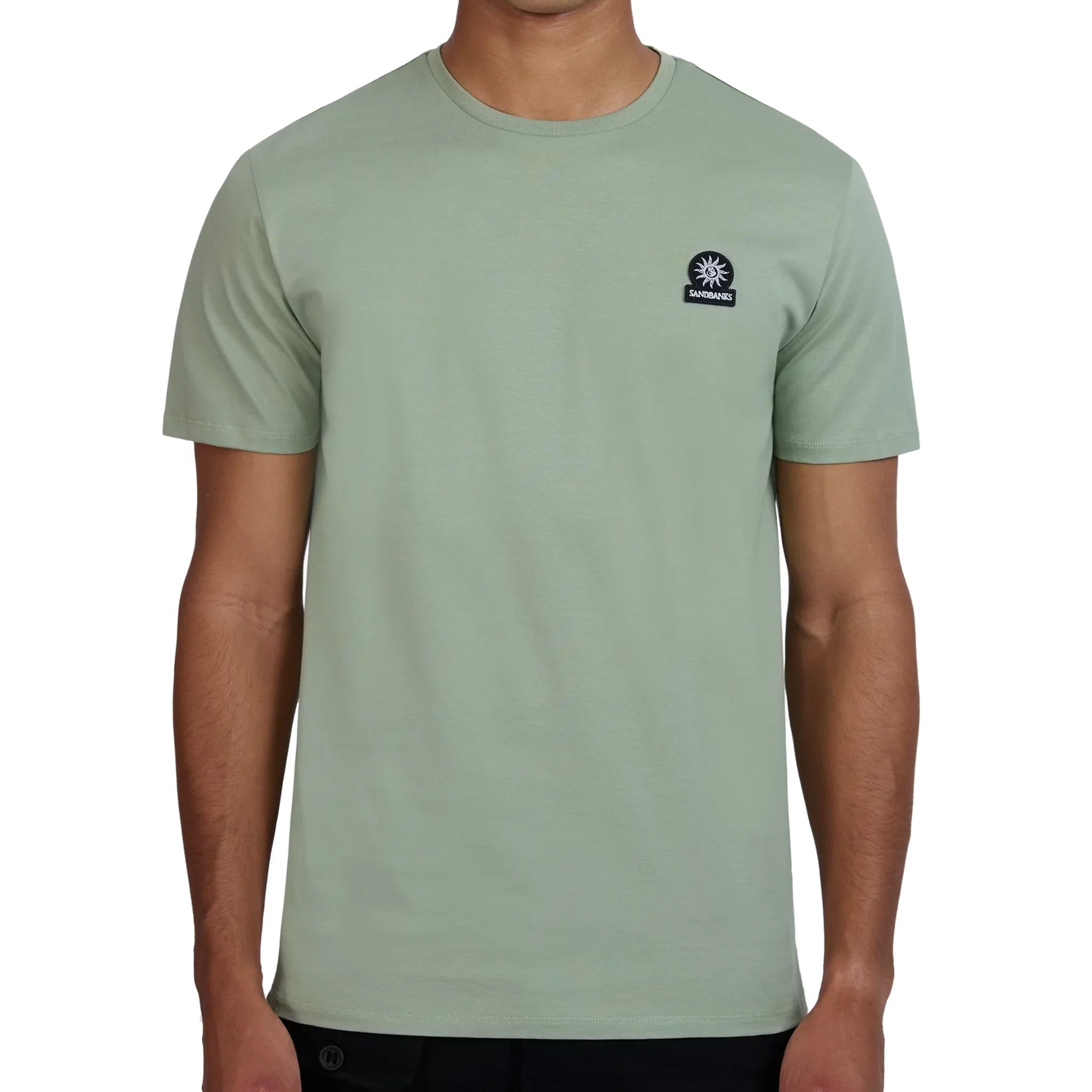 Mens Sandbanks Sage Badge Logo S/s T Shirt - Image 3