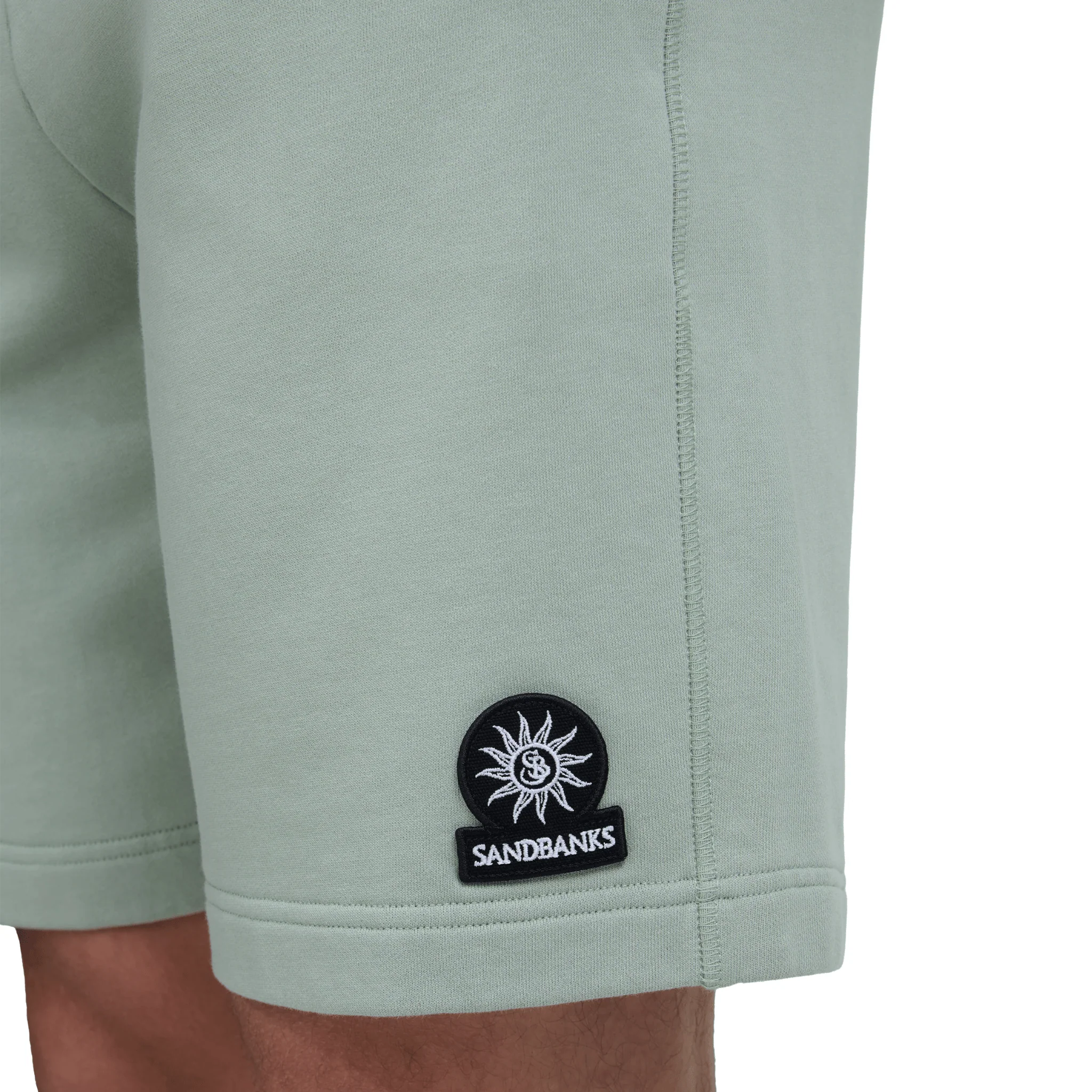 Mens Sandbanks Sage Badge Logo Sweat Shorts - Image 3